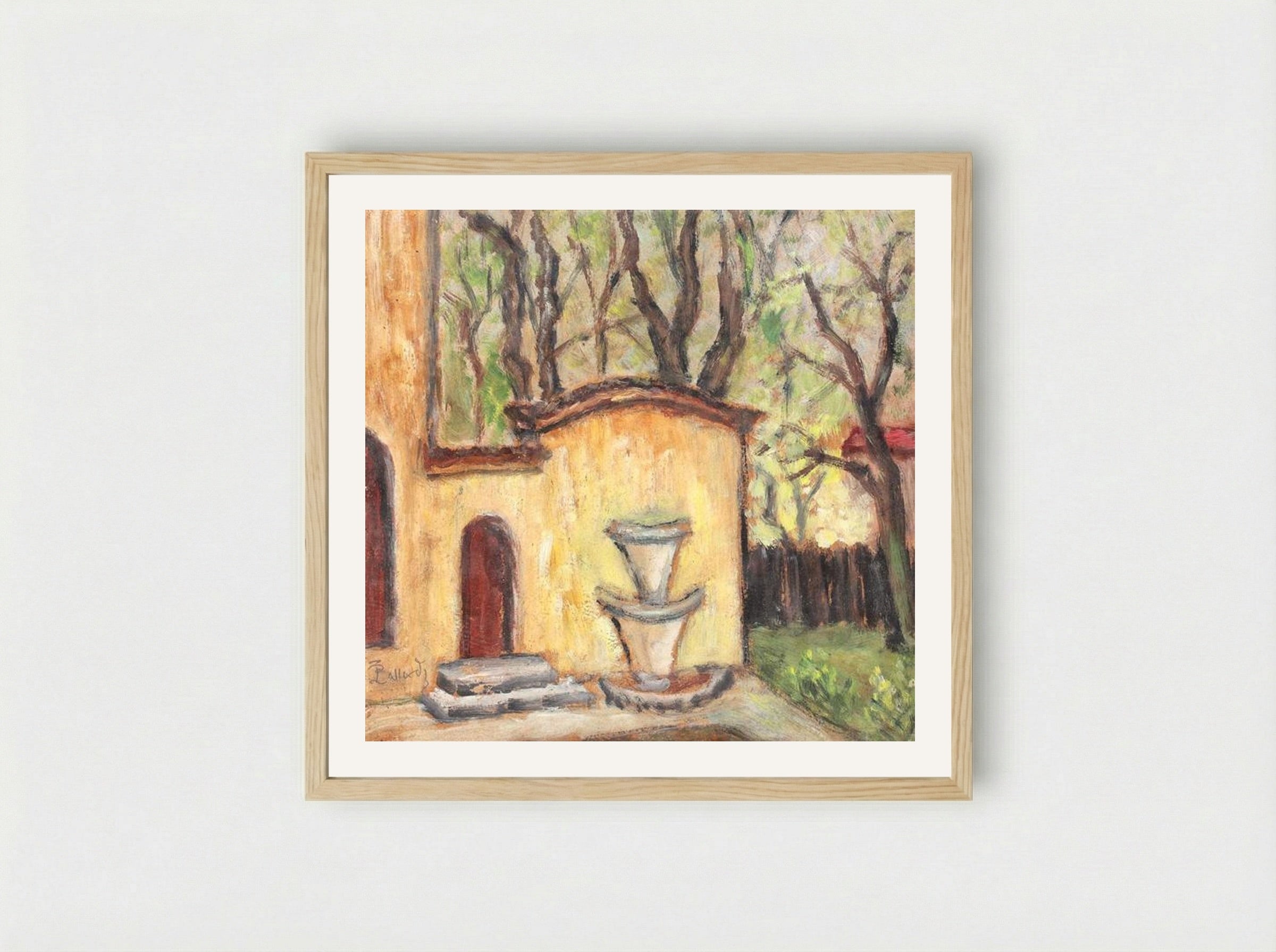 Cişmeaua de pe strada Spătarului - Theodor Pallady - Framed Print Wood