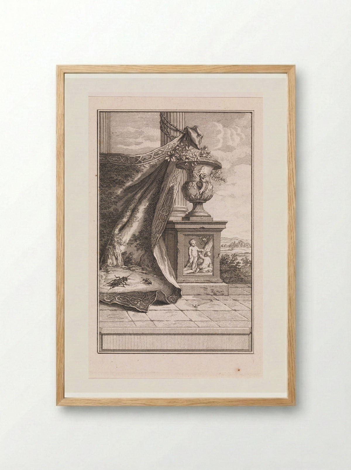 Cicade en mier op een kleed - Jan Punt - Framed Print Wood