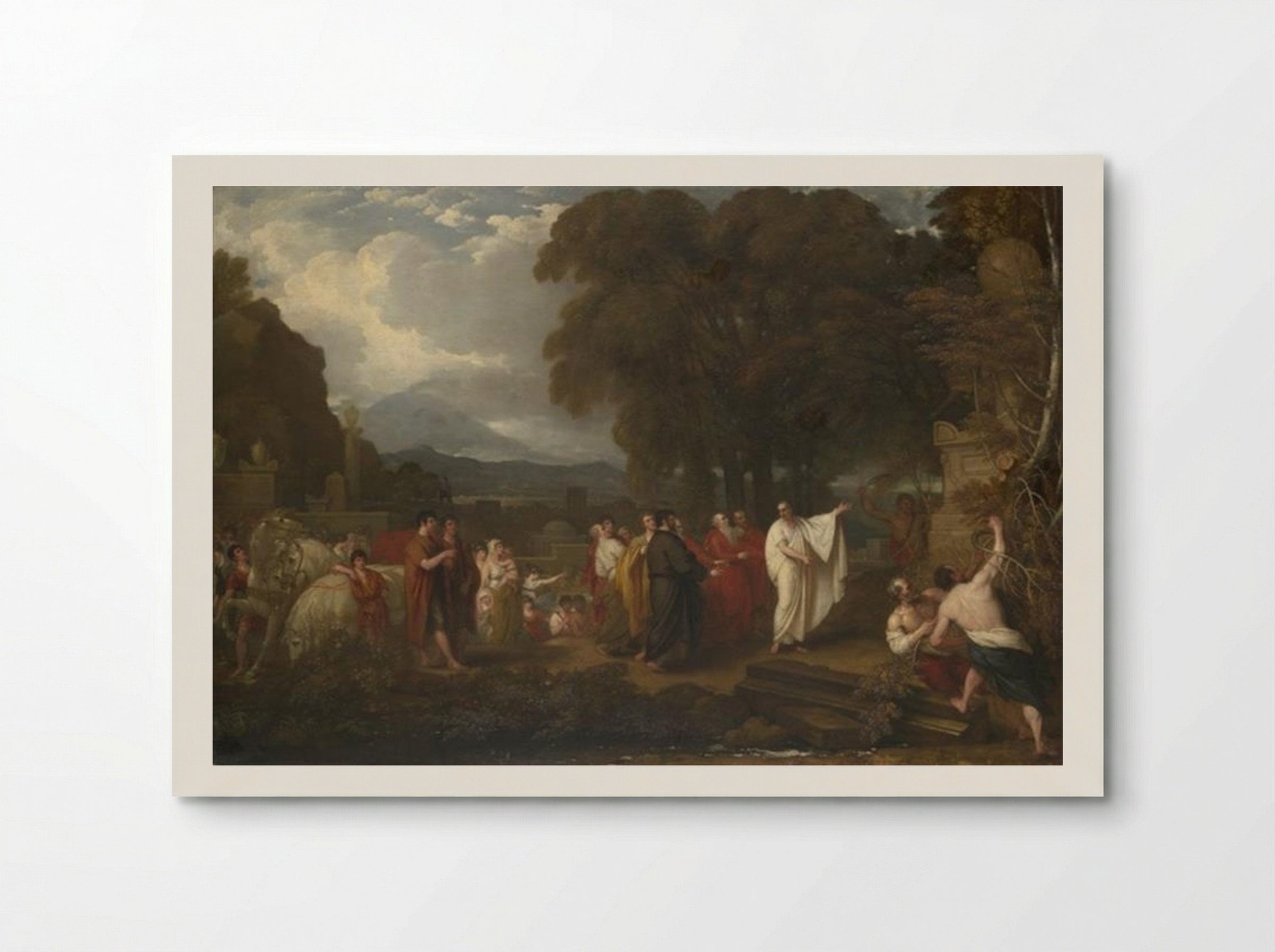 Cicero and the magistrates discovering the tomb of Archimedes - Benjamin West - Poster
