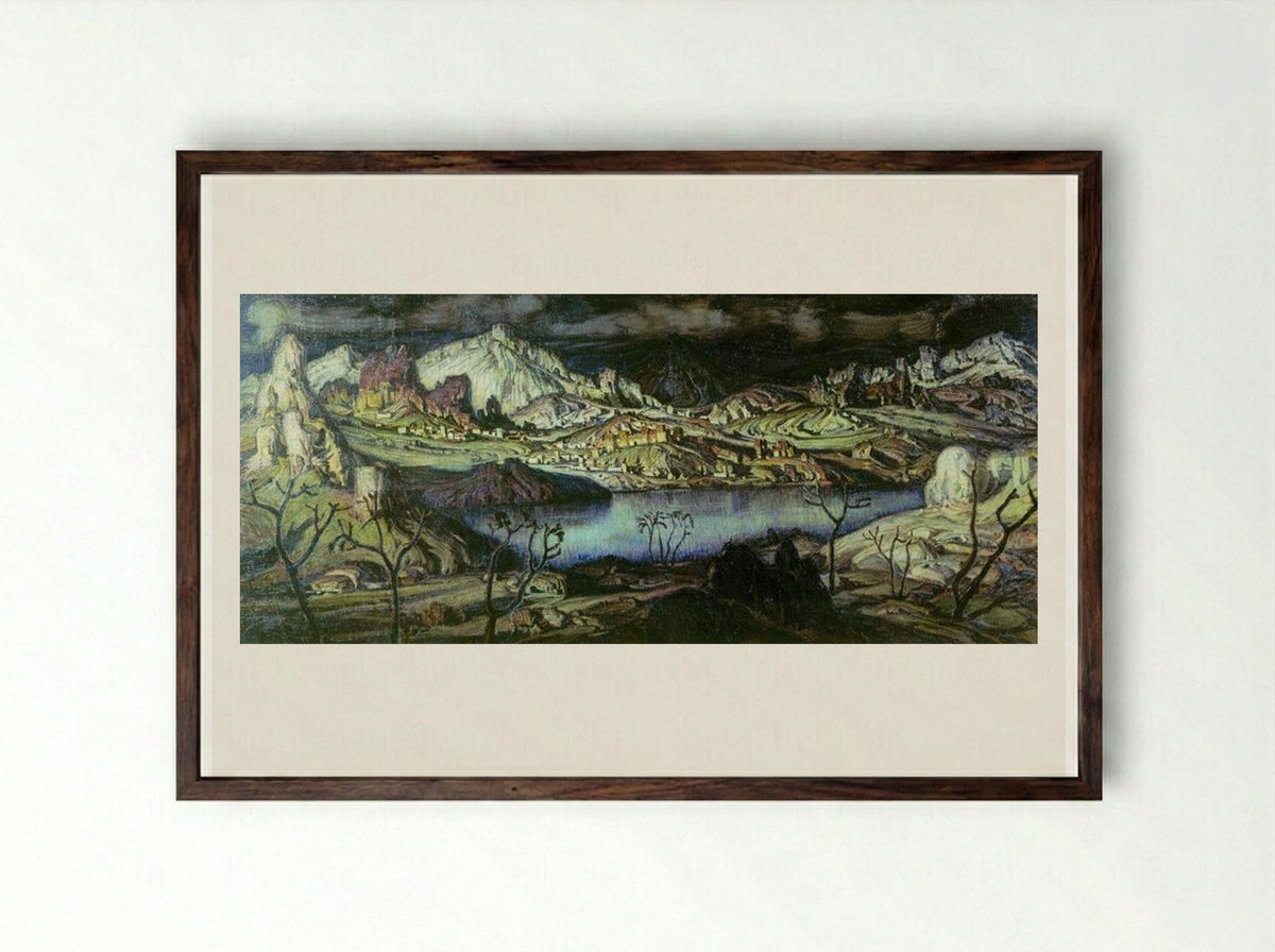 Cimmerian Region - Konstantin Bogaevsky - Framed Print Dark Wood