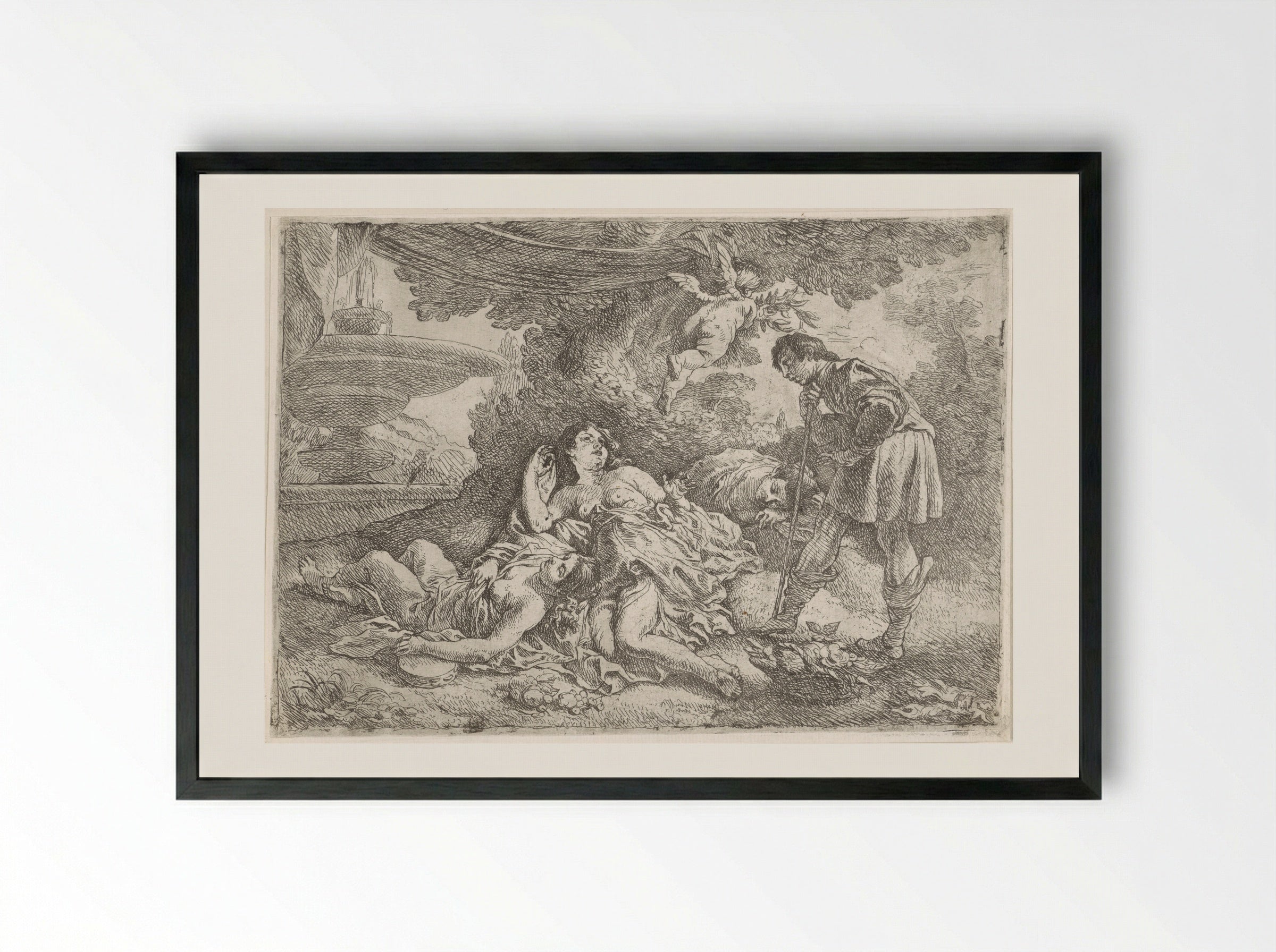 Cimone and Iphigenia - Cornelis Schut (I) - Framed Print Black