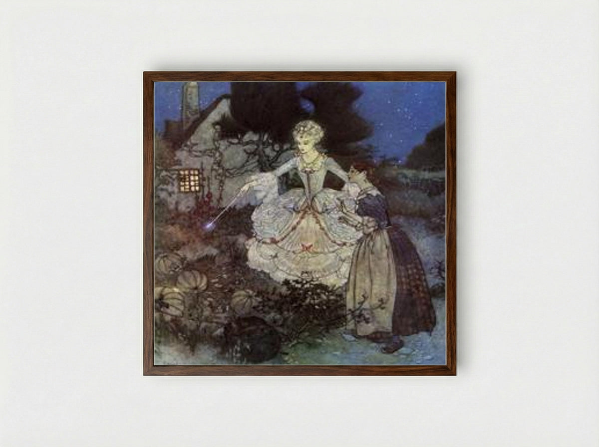 Cinderella (from the Picture Book for the Red Cross) - Edmund Dulac - Framed Print Dark Wood