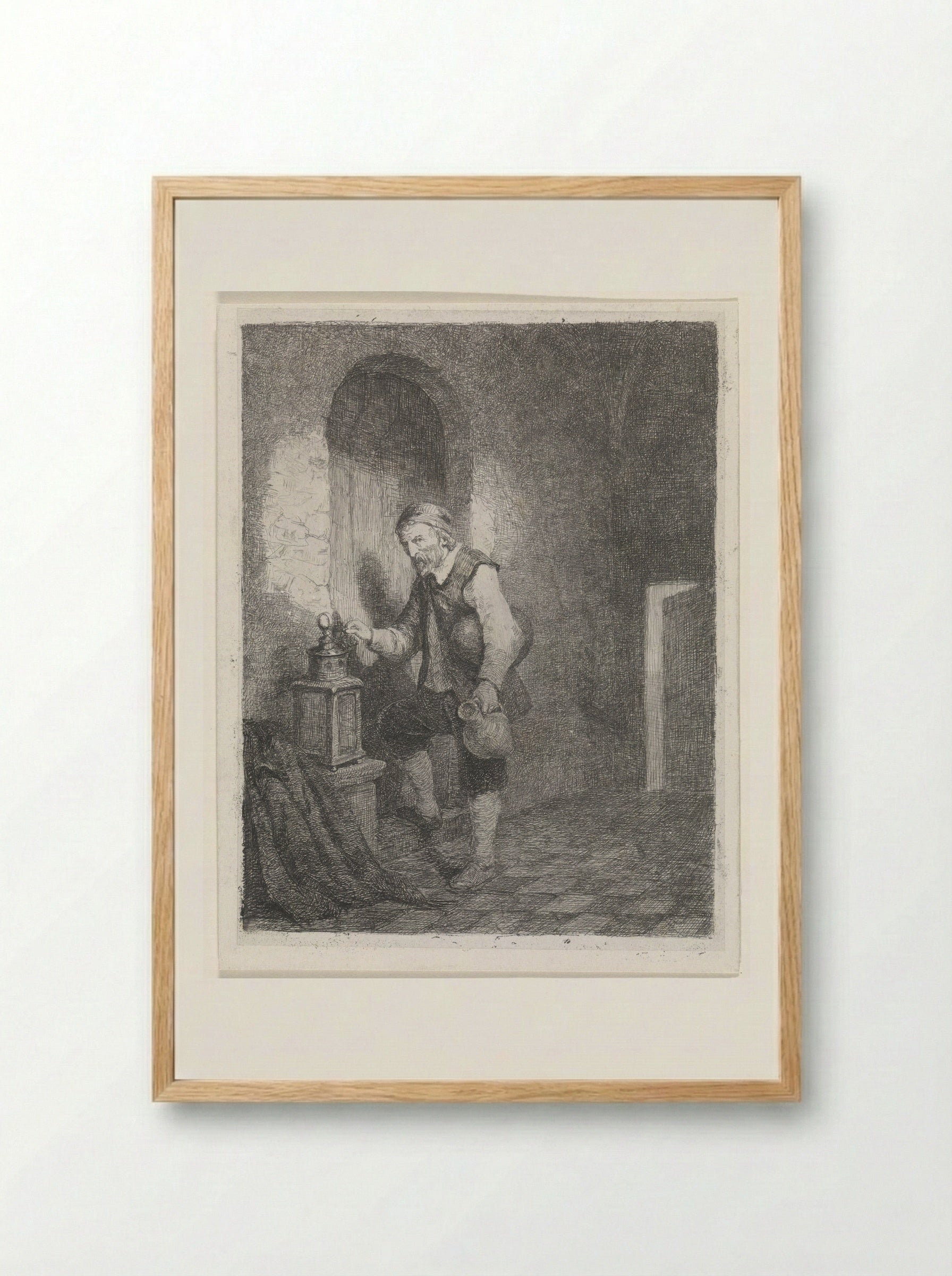 Cipier (The Gaoler) - David van der Kellen - Framed Print Wood