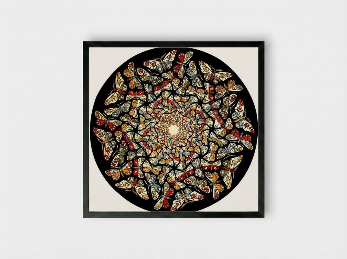 Circle Limit IV (Heaven and Hell) - M.C. Escher - Framed Print Black