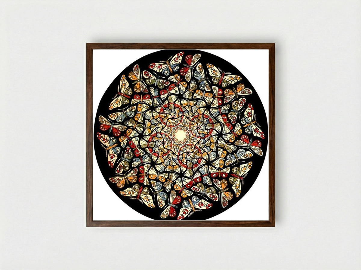 Circle Limit IV (Heaven and Hell) - M.C. Escher - Framed Print Dark Wood