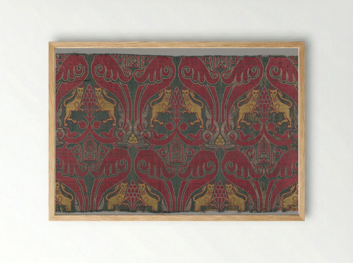 Circular Textile Fragment - Unknown Artist - Framed Print Wood
