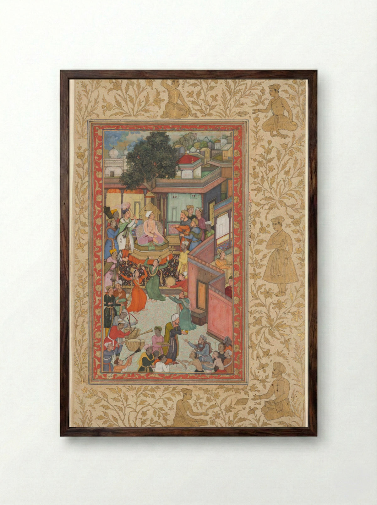 Circumcision Ceremony for Akbar’s Sons - Dharam Das - Framed Print Dark Wood