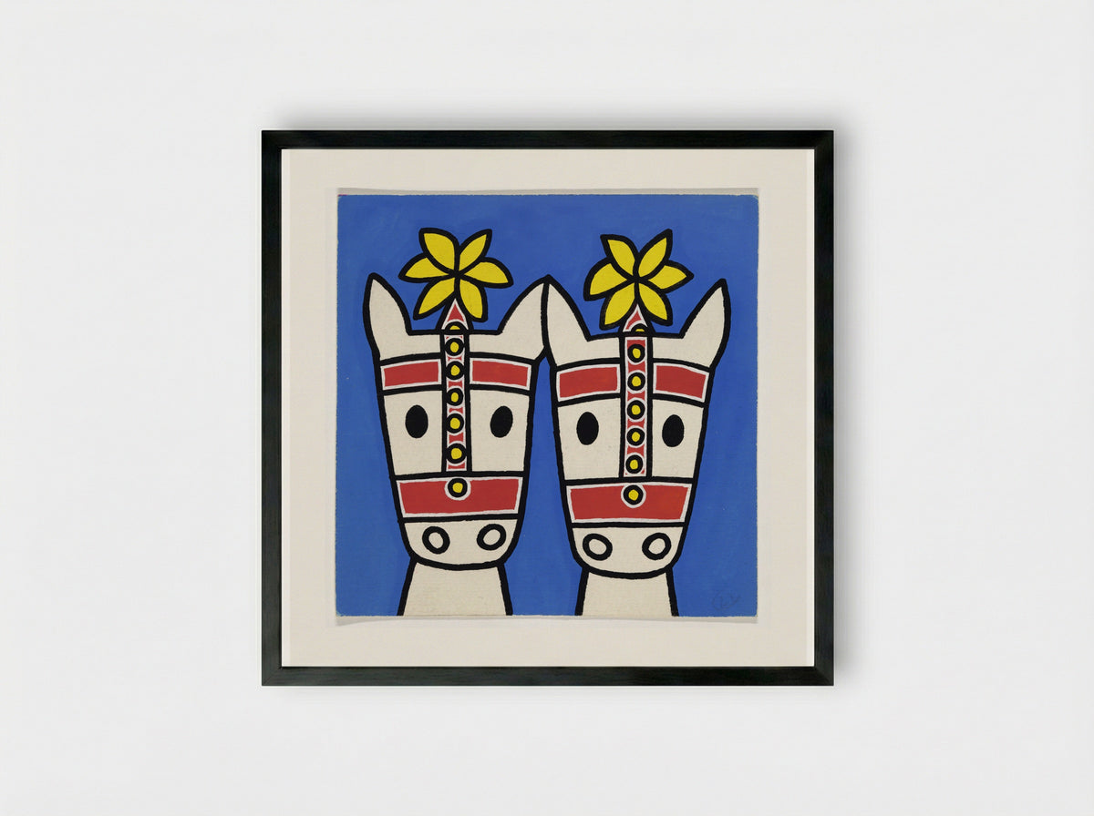 Circus (Horses) - Dick Bruna - Framed Print Black