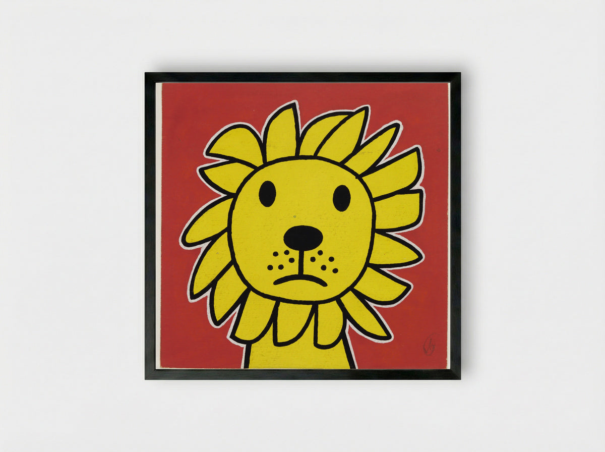 Circus (Lion) - Dick Bruna - Framed Print Black