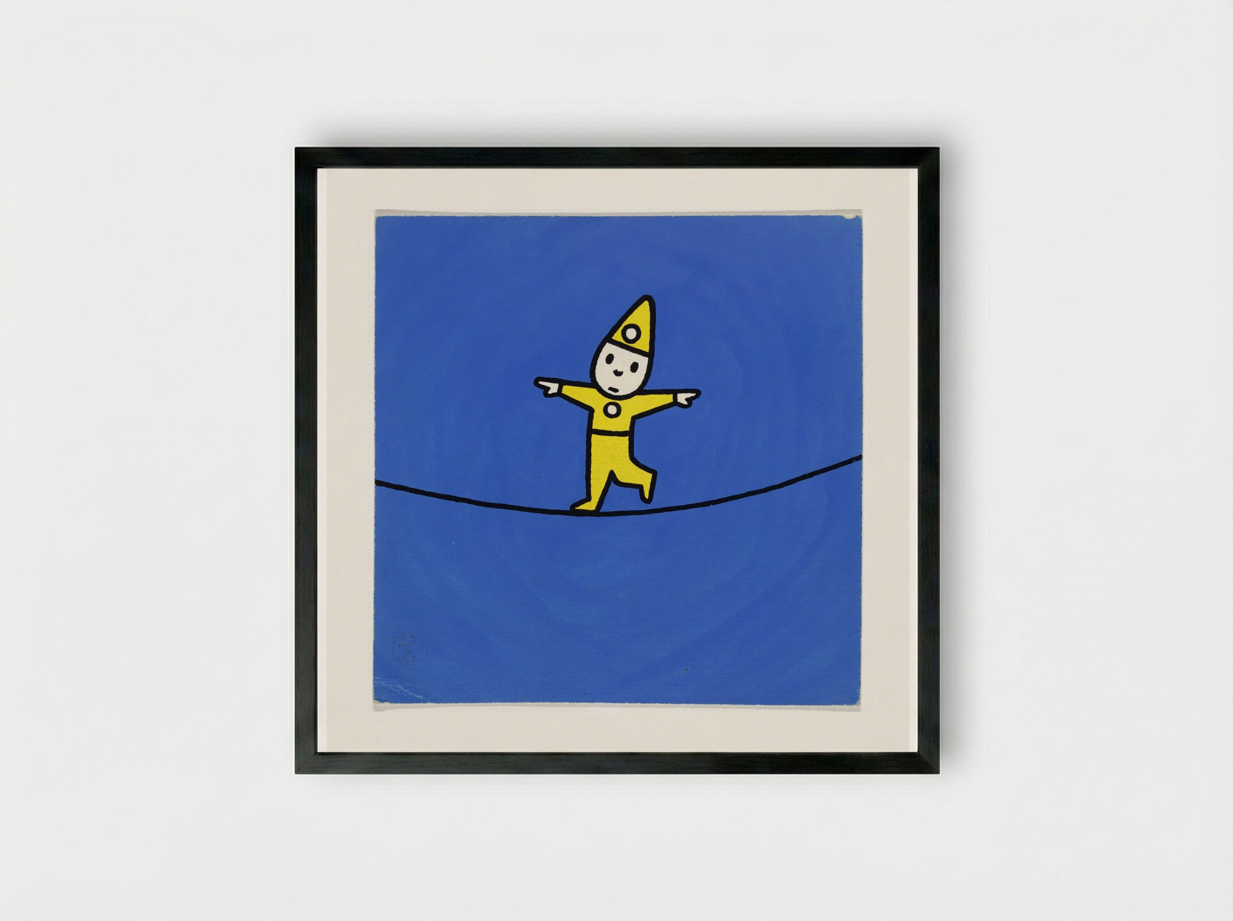 Circus (Tightrope Walker) - Dick Bruna - Framed Print Black