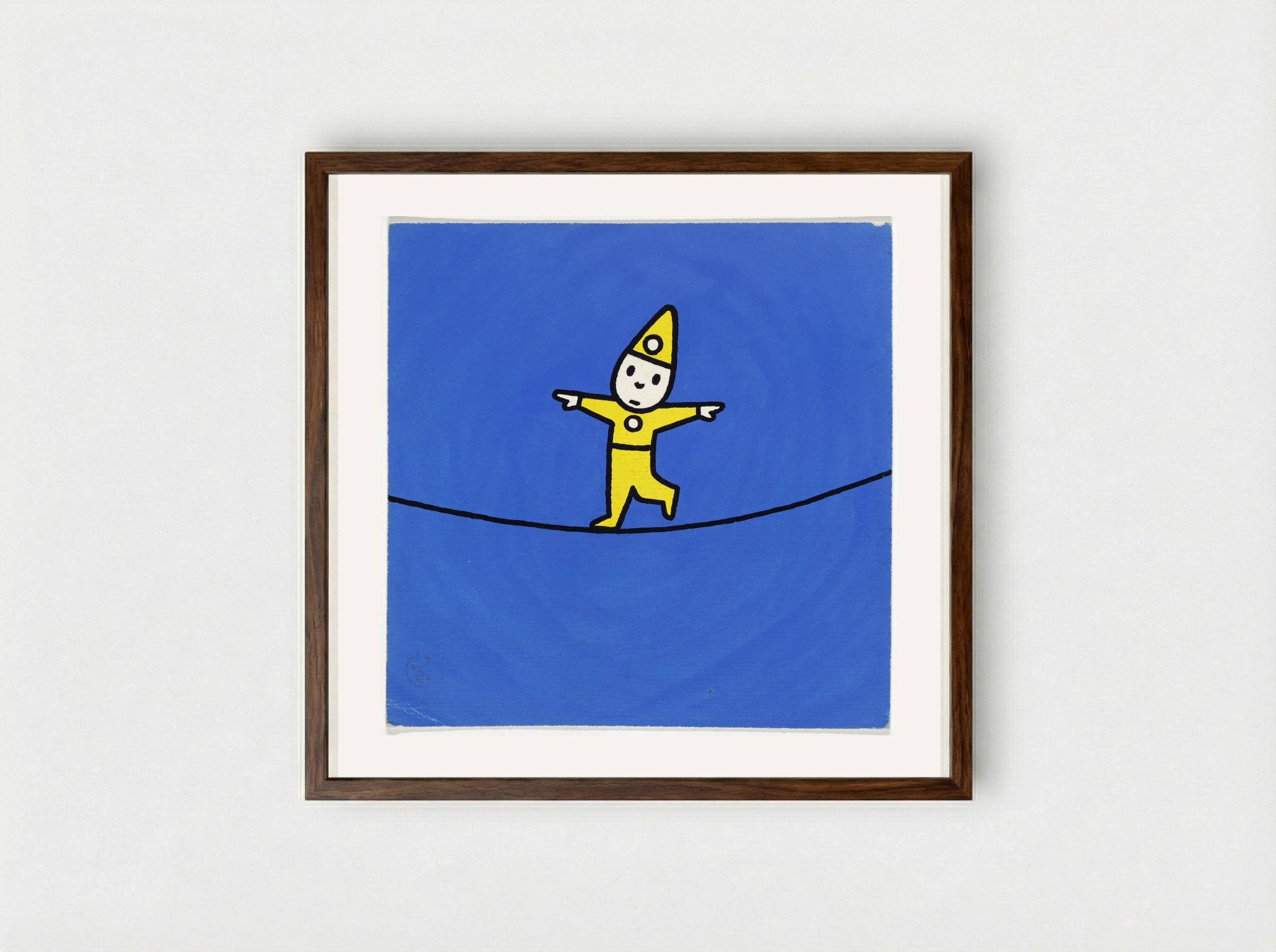 Circus (Tightrope Walker) - Dick Bruna - Framed Print Dark Wood