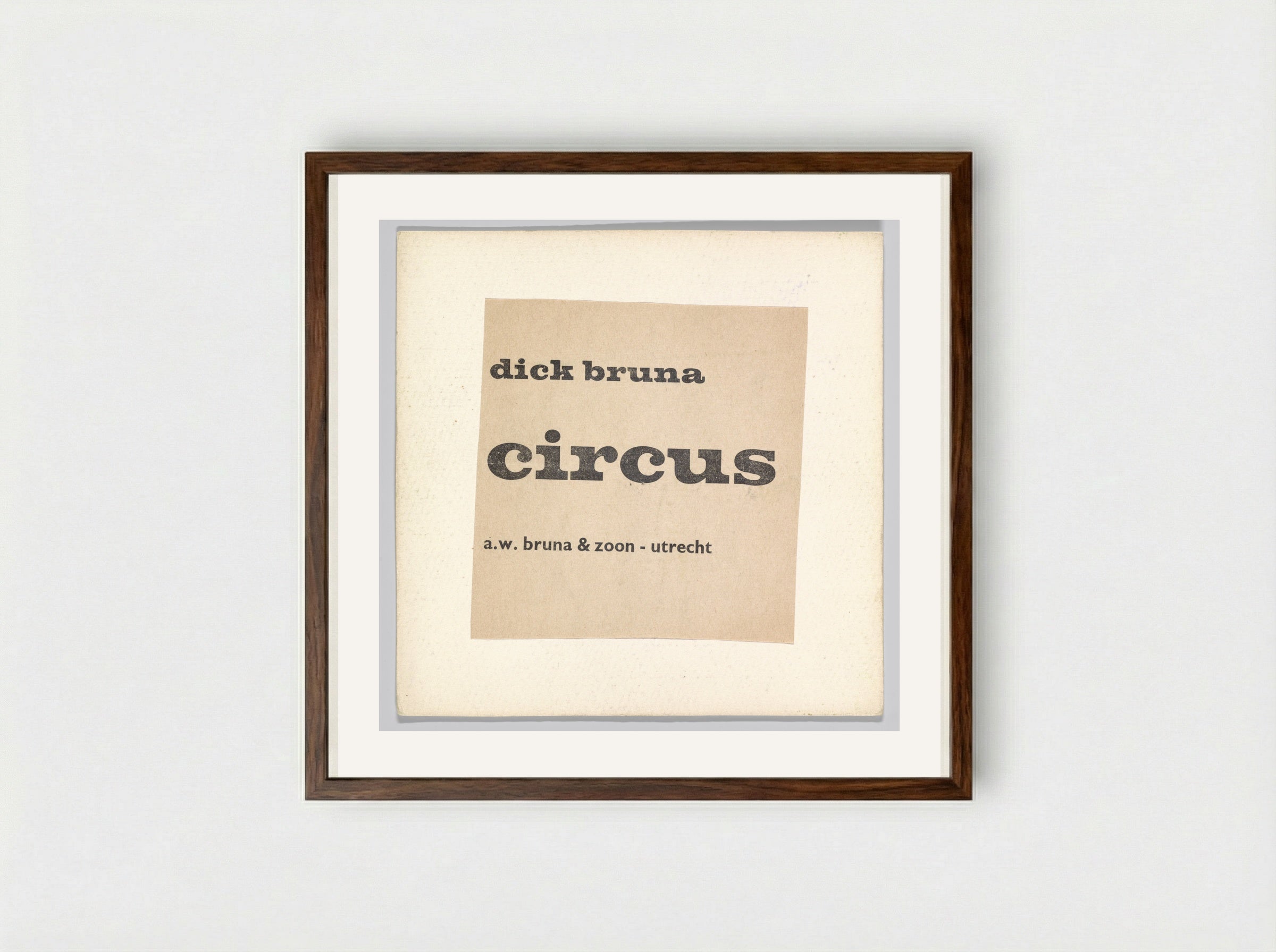 Circus (Title Page) - Dick Bruna - Framed Print Dark Wood