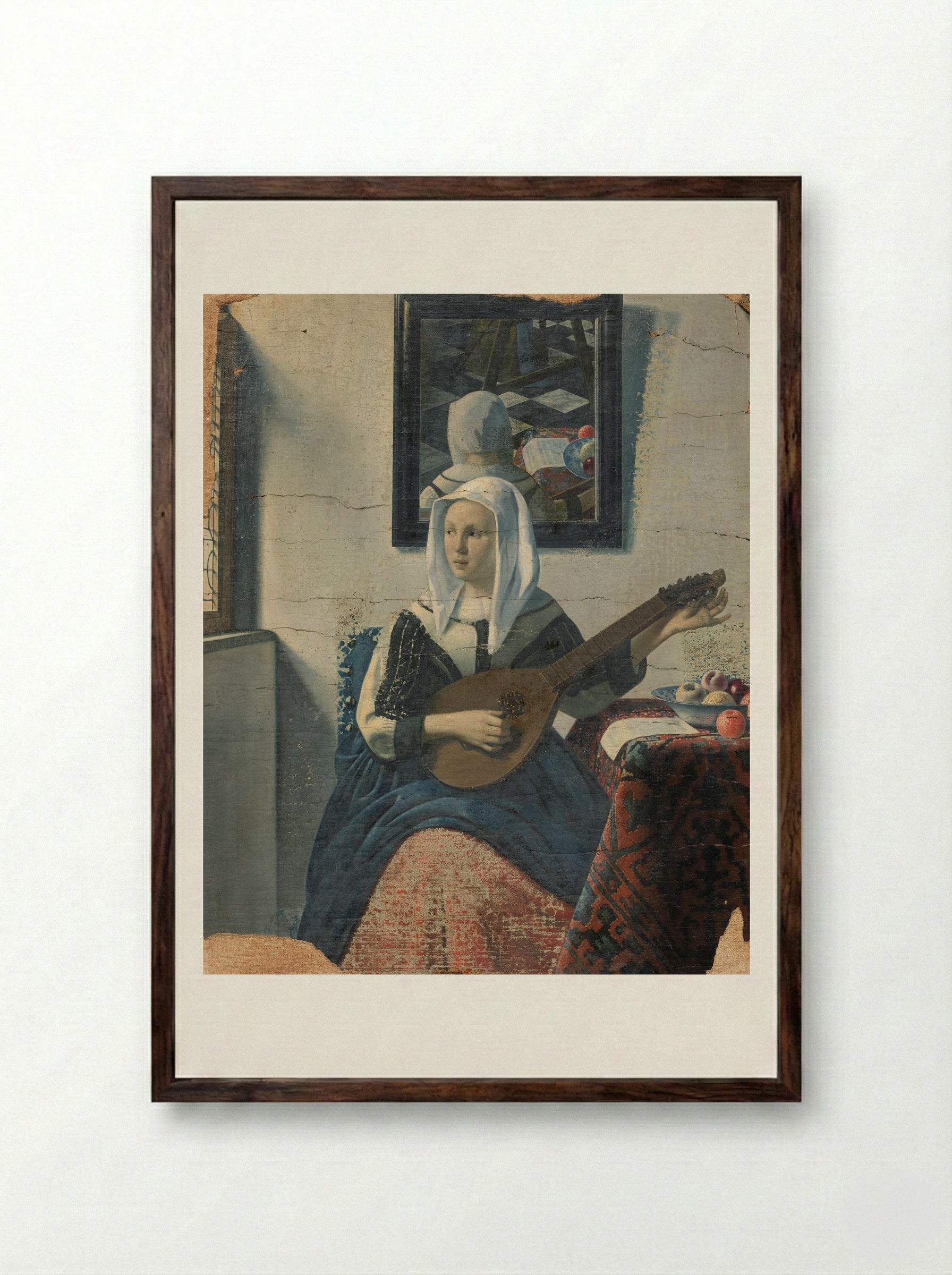 Cisterspelende vrouw - Han van Meegeren - Framed Print Dark Wood