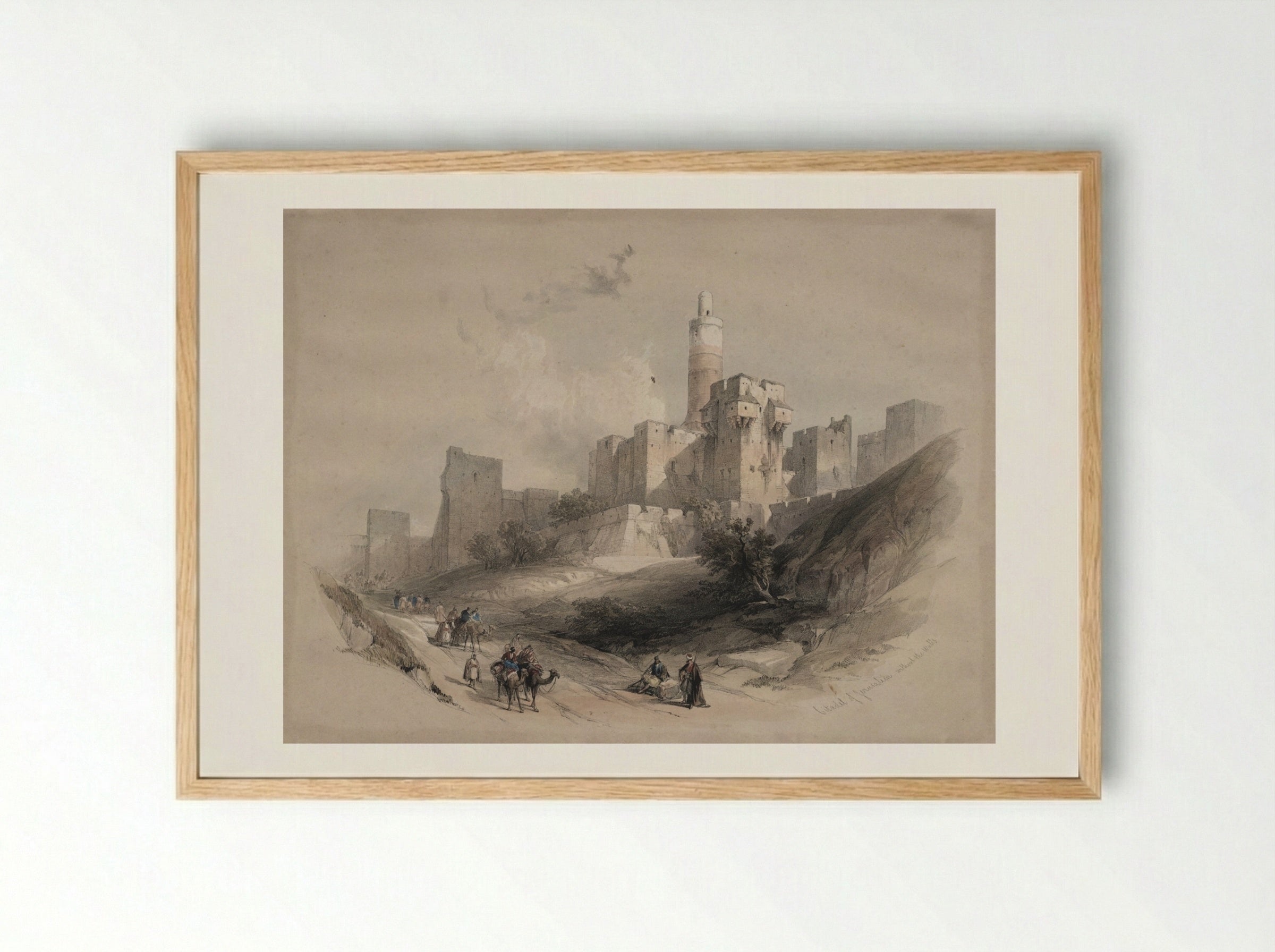 Citadel of Jerusalem, without the Walls, Tower of David - David Roberts - Framed Print Wood