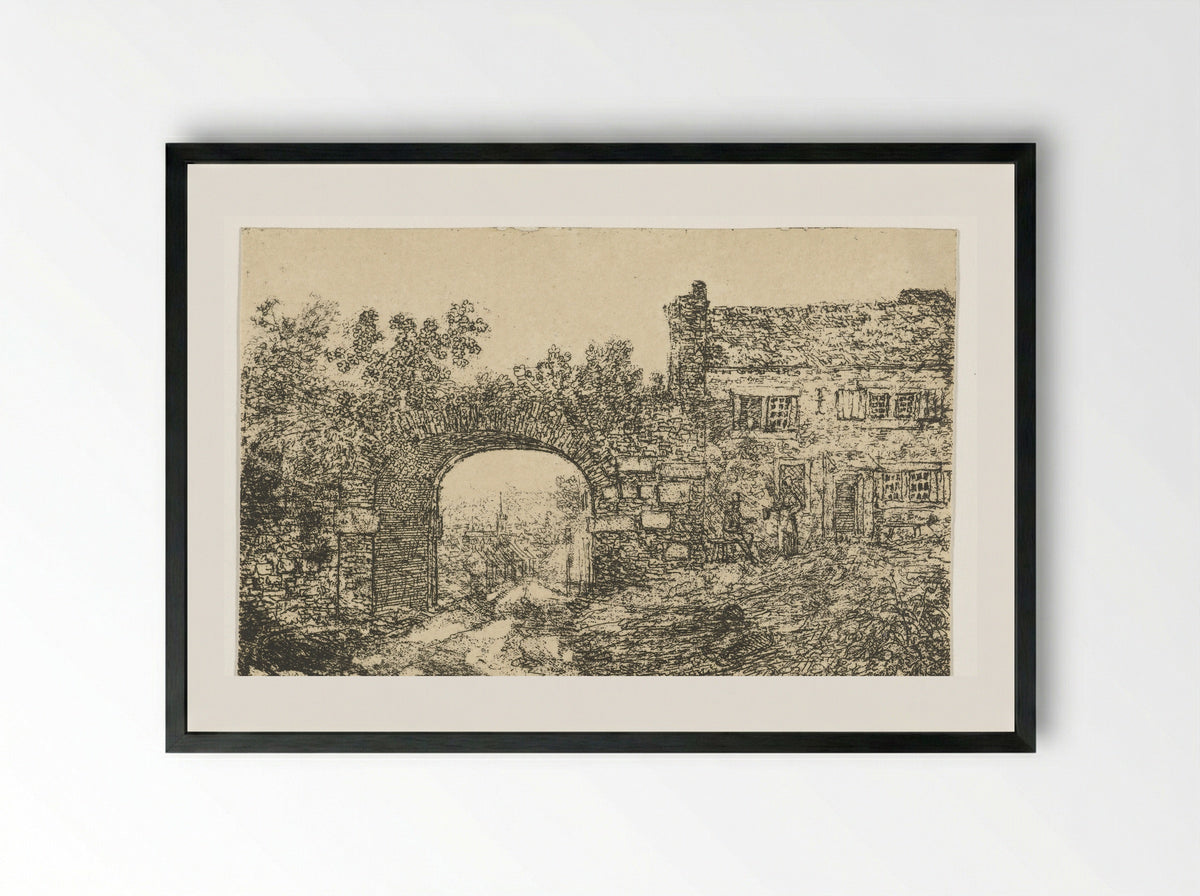 Citadellepoort te Luik - Otto Baron Howen - Framed Print Black