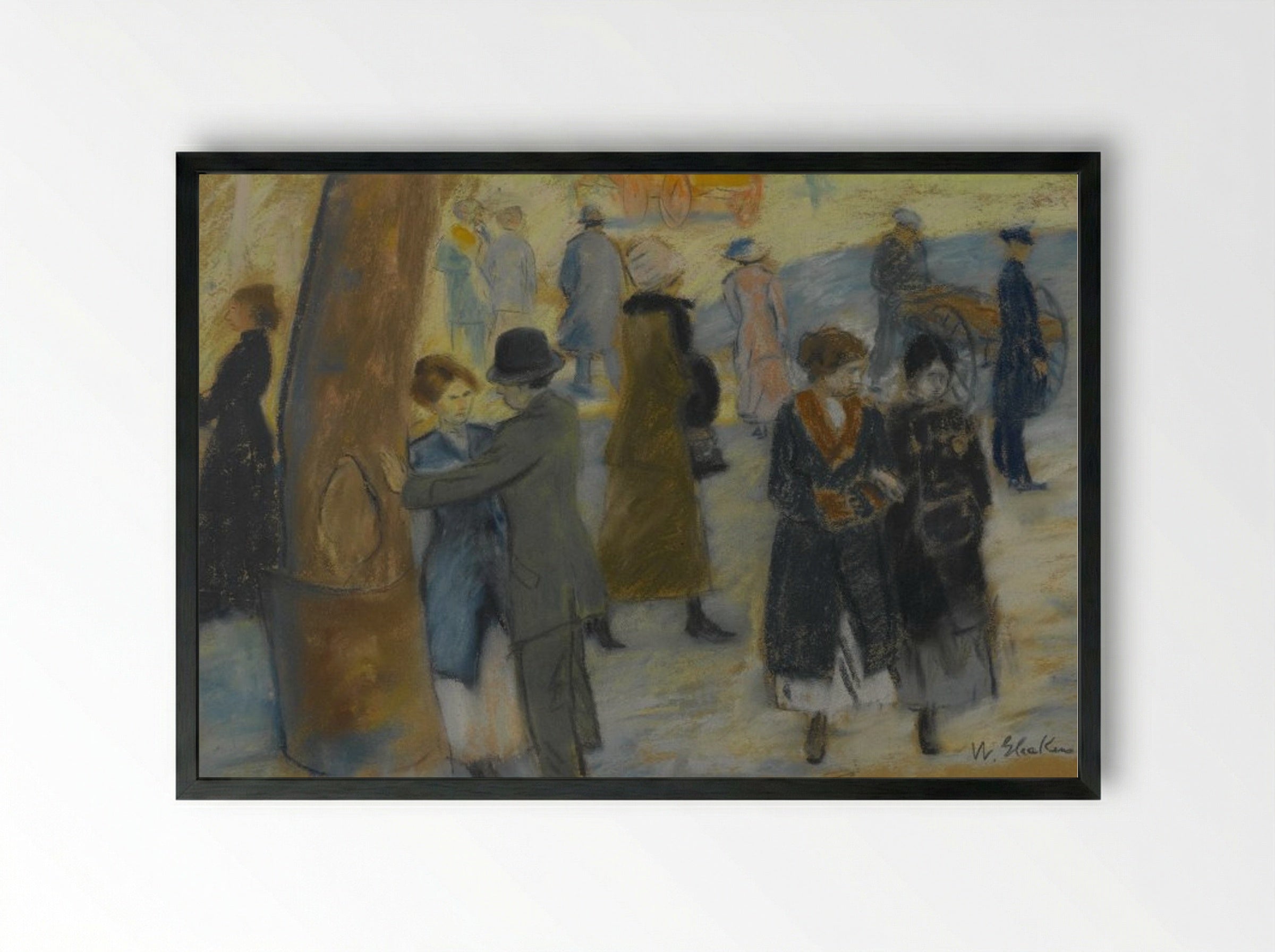 City Scene - William James Glackens - Framed Print Black