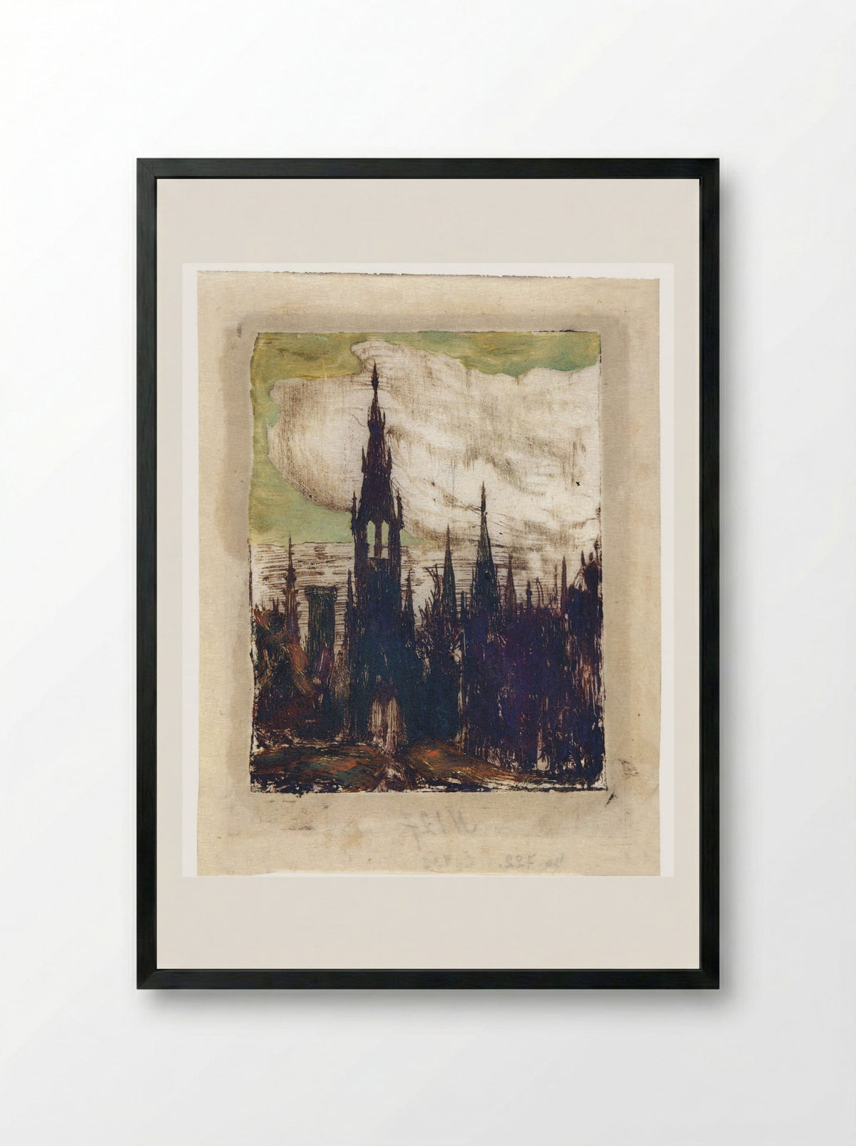 City (Towers) - Mikalojus Konstantinas Čiurlionis - Framed Print Black