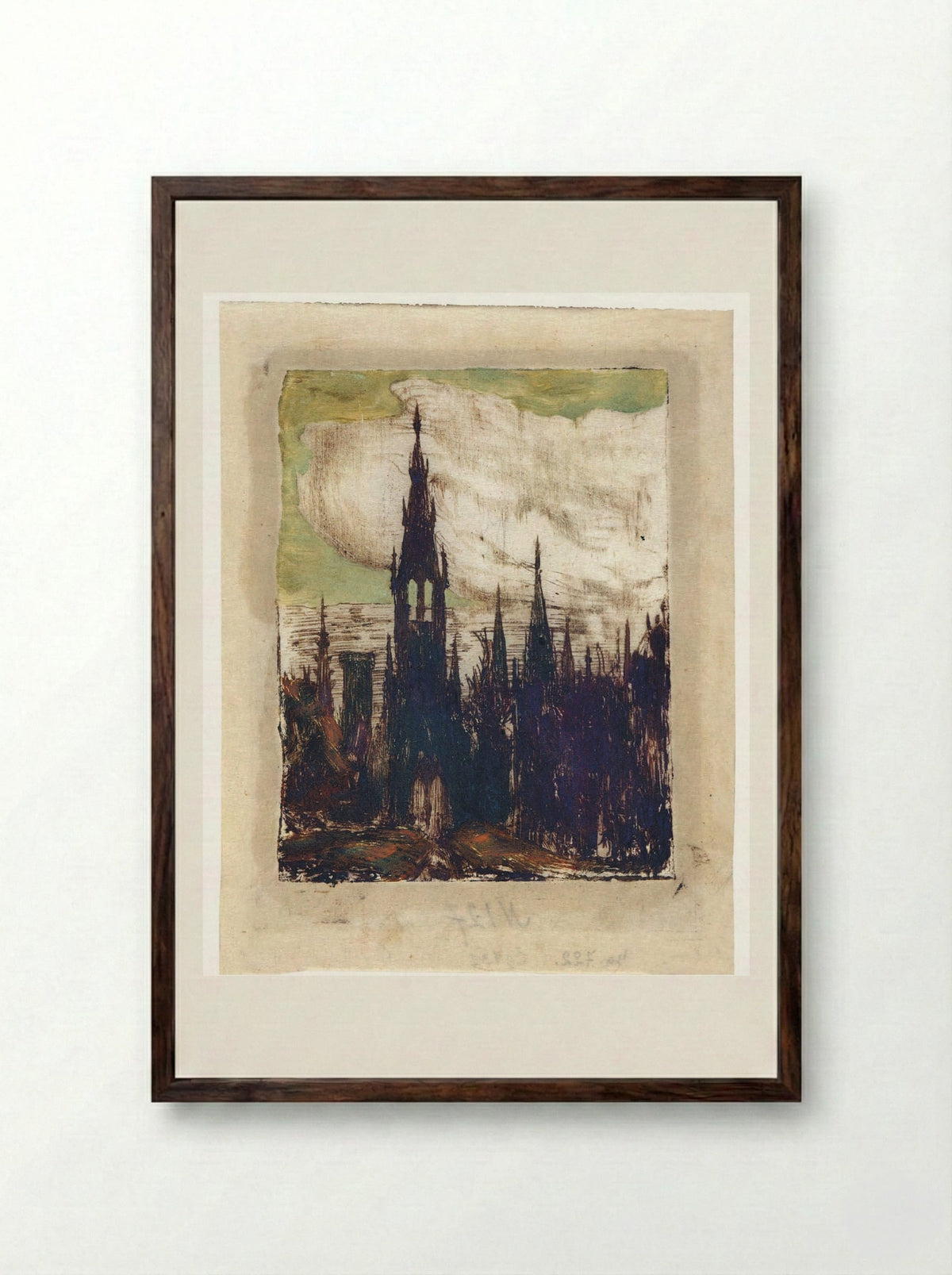 City (Towers) - Mikalojus Konstantinas Čiurlionis - Framed Print Dark Wood
