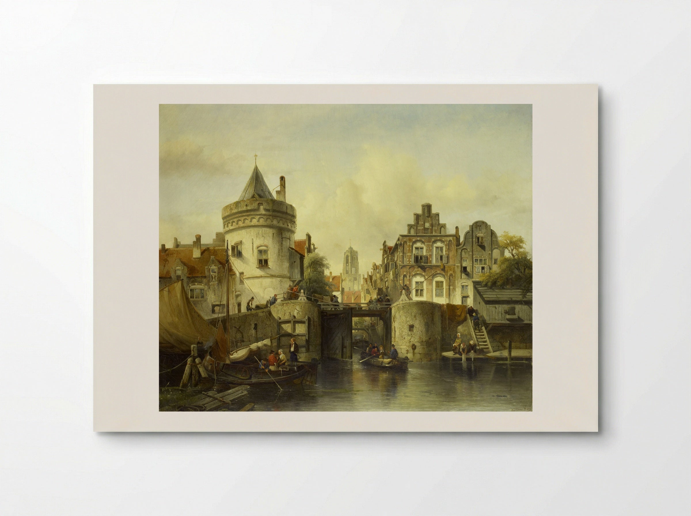 City View, Inspired by the Kolksluis in Amsterdam - Salomon Leonardus Verveer - Poster