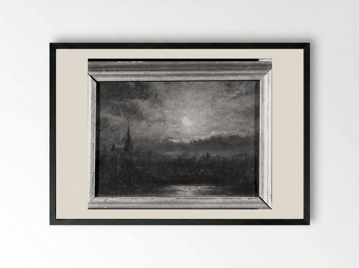 City View with Moon - Ralph Albert Blakelock - Framed Print Black