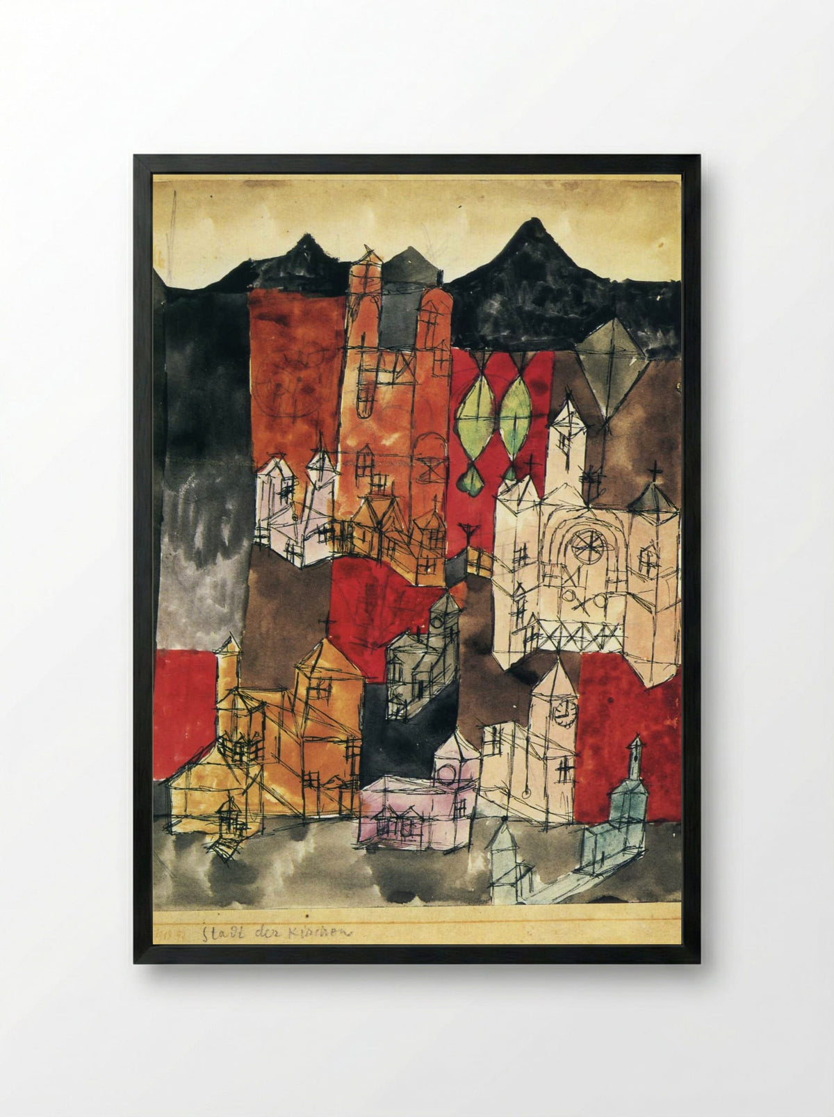 City of Churches - Paul Klee - Framed Print Black