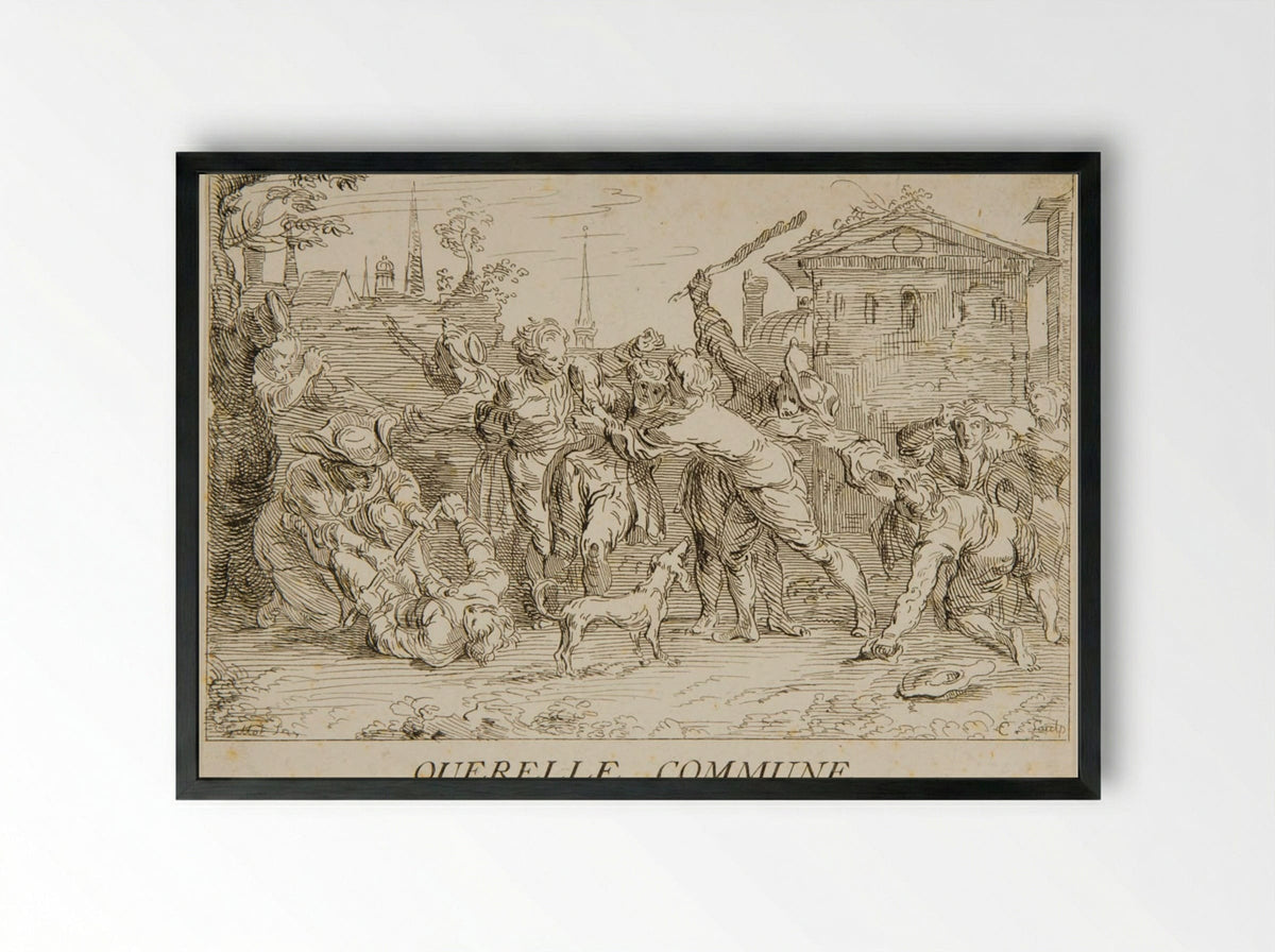Civil Dispute - Anne Claude Philippe de Thubières, comte de Caylus - Framed Print Black