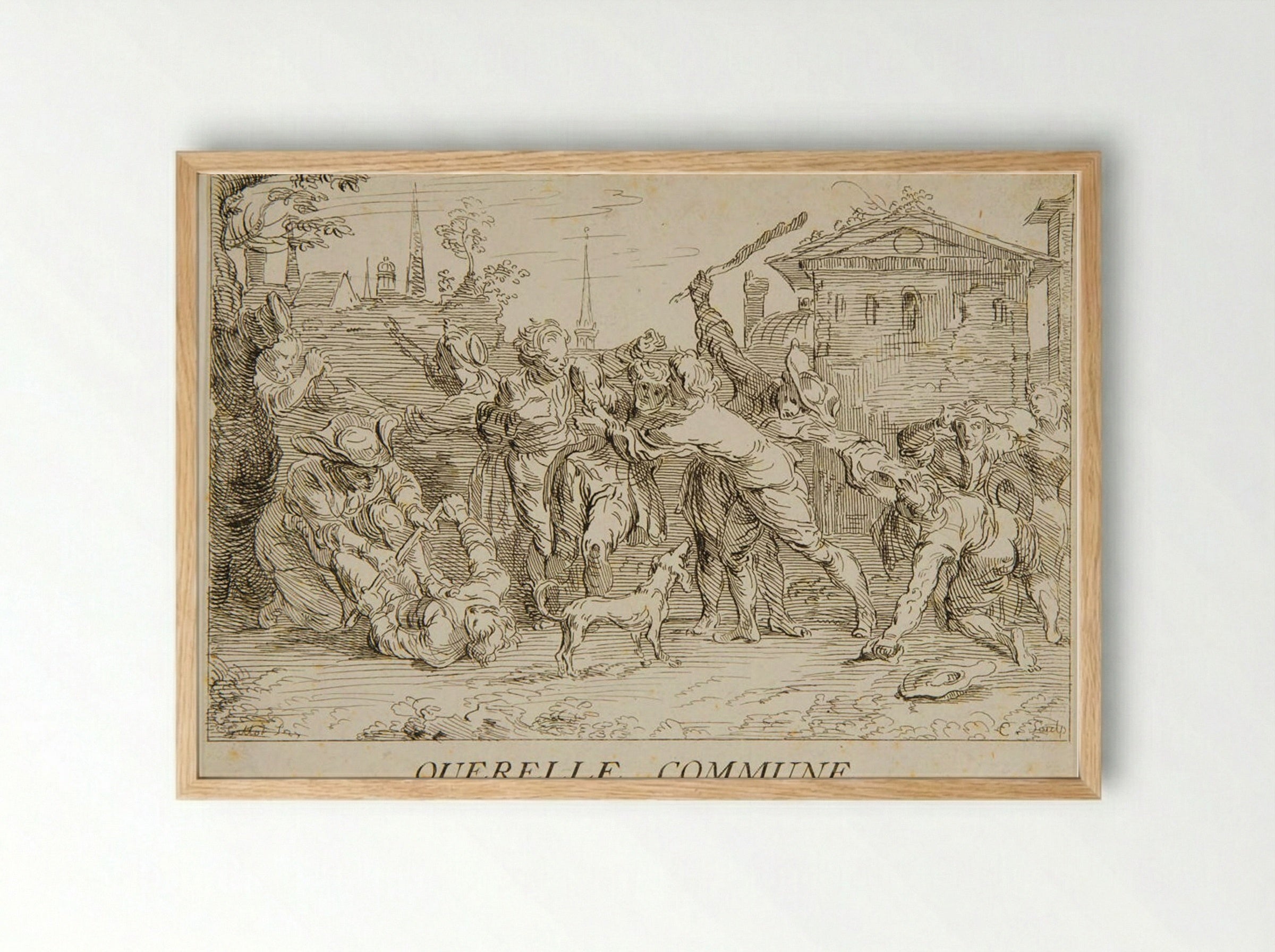 Civil Dispute - Anne Claude Philippe de Thubières, comte de Caylus - Framed Print Wood