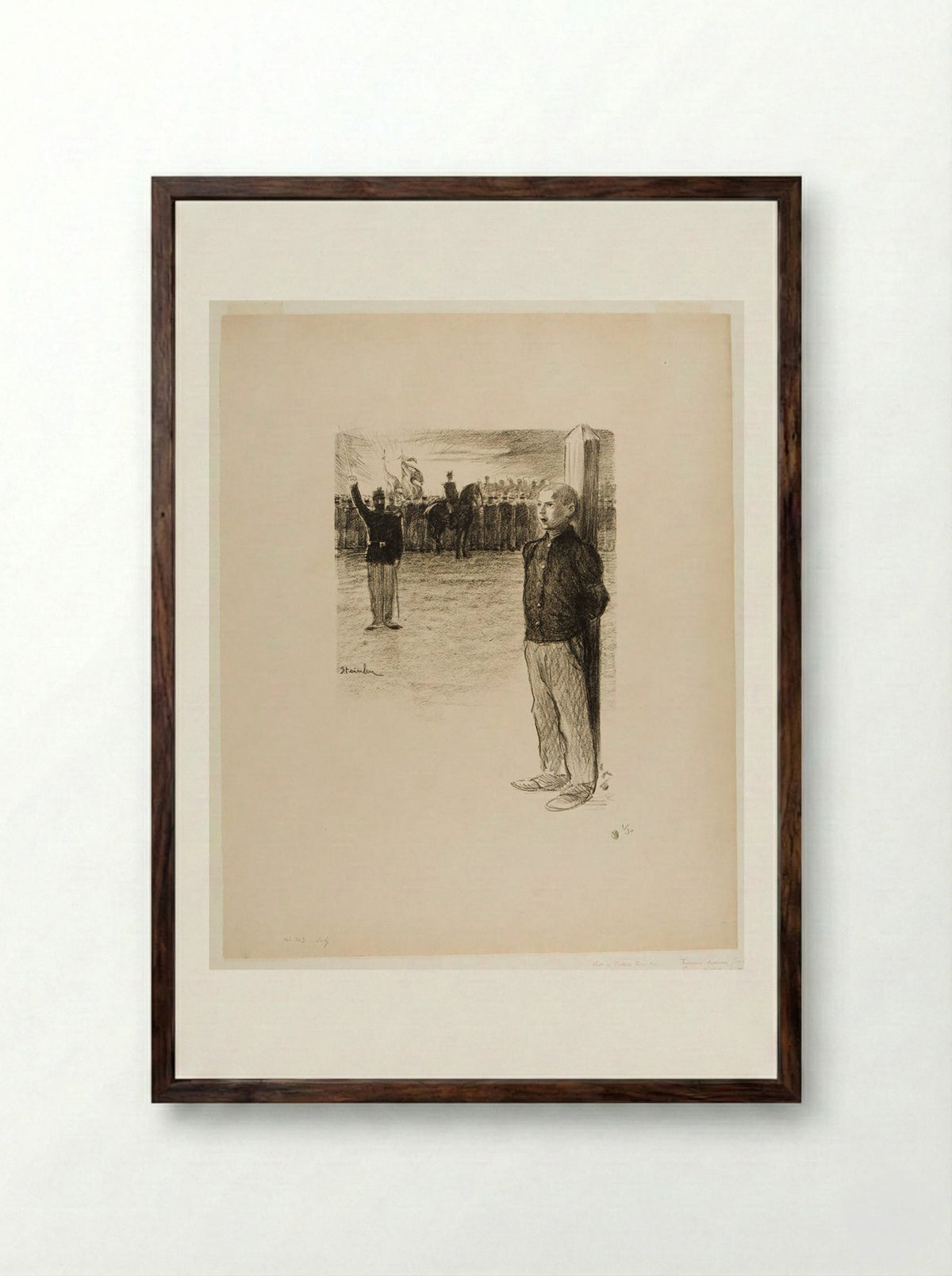 Civil Rehabilitation and Military Execution - Théophile-Alexandre Steinlen - Framed Print Dark Wood