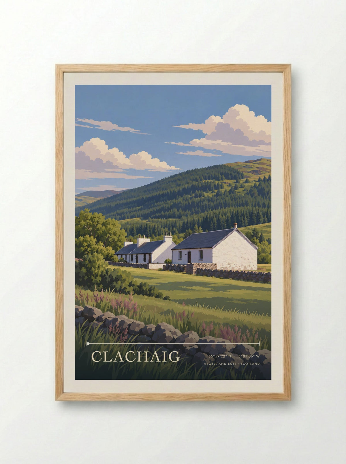 Clachaig, Argyll and Bute | Travel Poster - Framed Print Wood