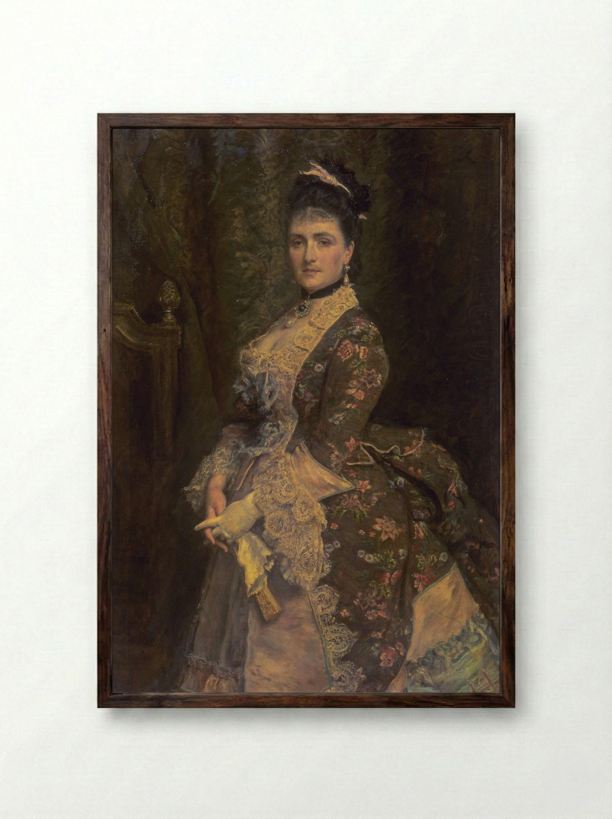 Clarissa - John Everett Millais - Framed Print Dark Wood