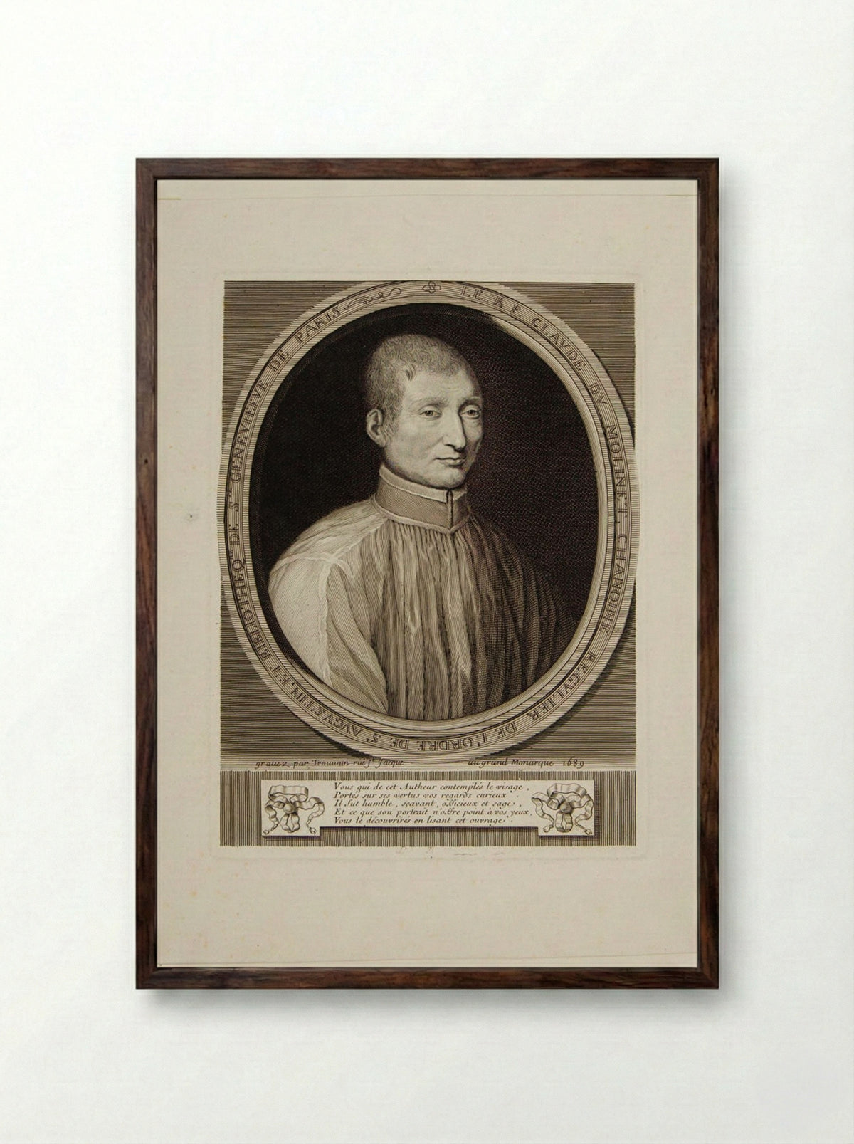 Claude du Molinet - Antoine Trouvain - Framed Print Dark Wood