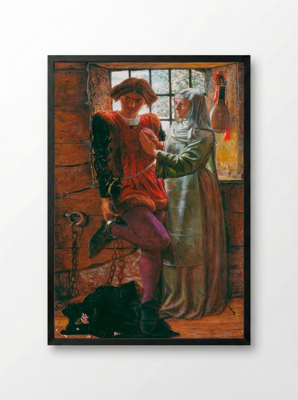 Claudio and Isabella - William Holman Hunt - Framed Print Black