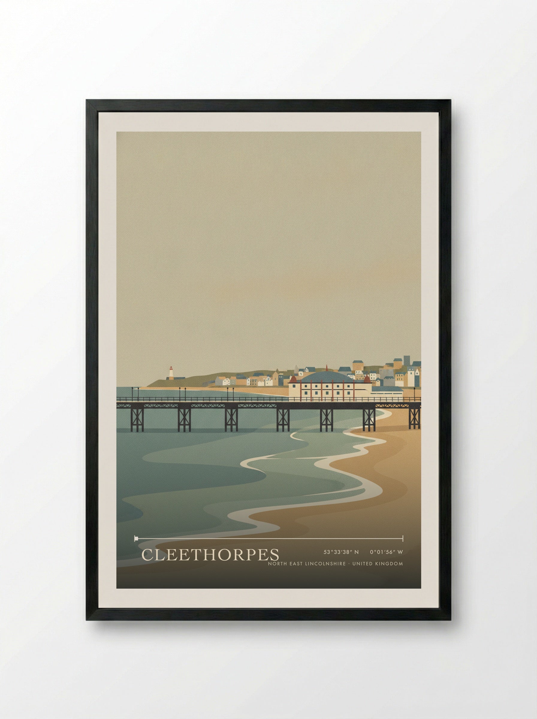 Cleethorpes North East Lincolnshire United Kingdom Travel Poster - Framed Print Black