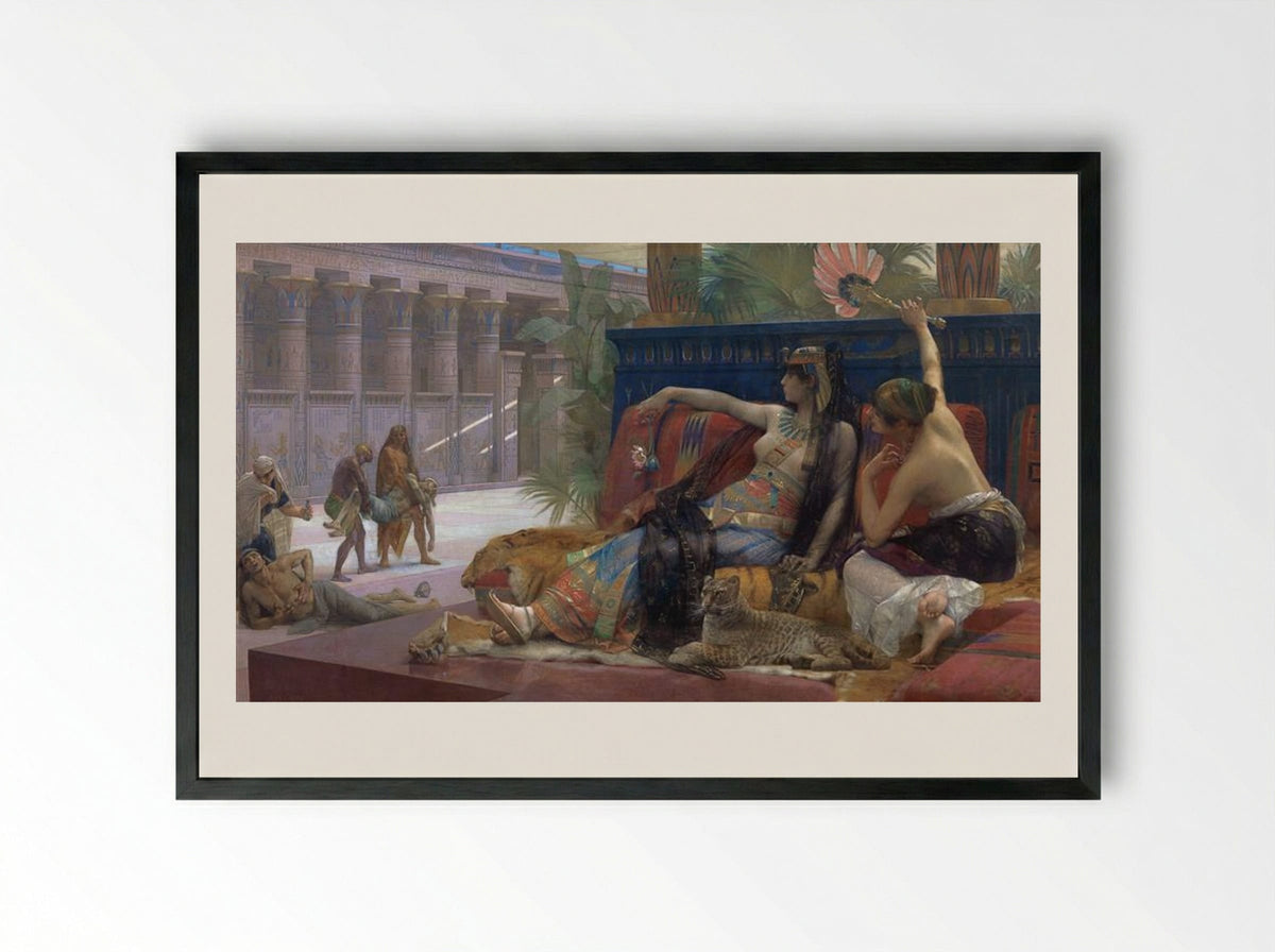 Cleopatra Testing Poisons on Those Condemned to Death - Alexandre Cabanel - Framed Print Black