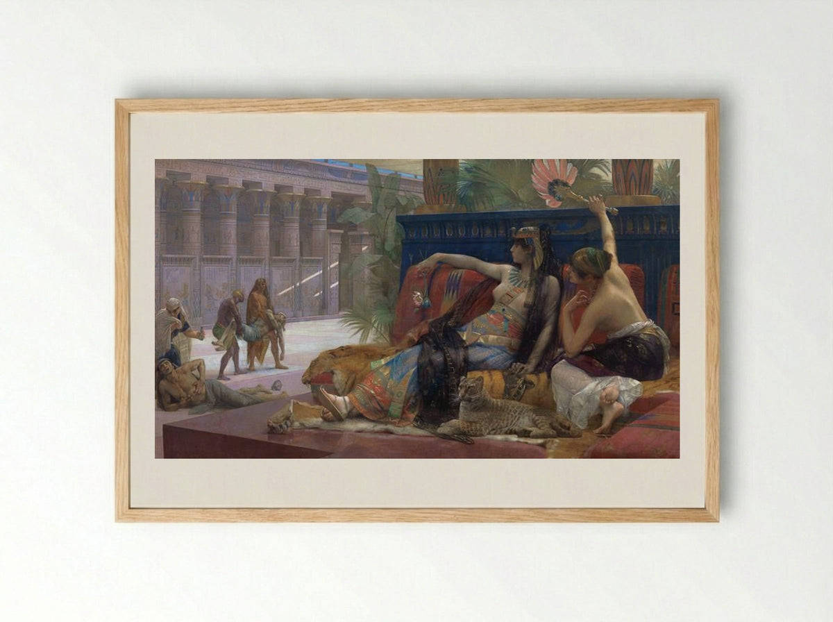 Cleopatra Testing Poisons on Those Condemned to Death - Alexandre Cabanel - Framed Print Wood