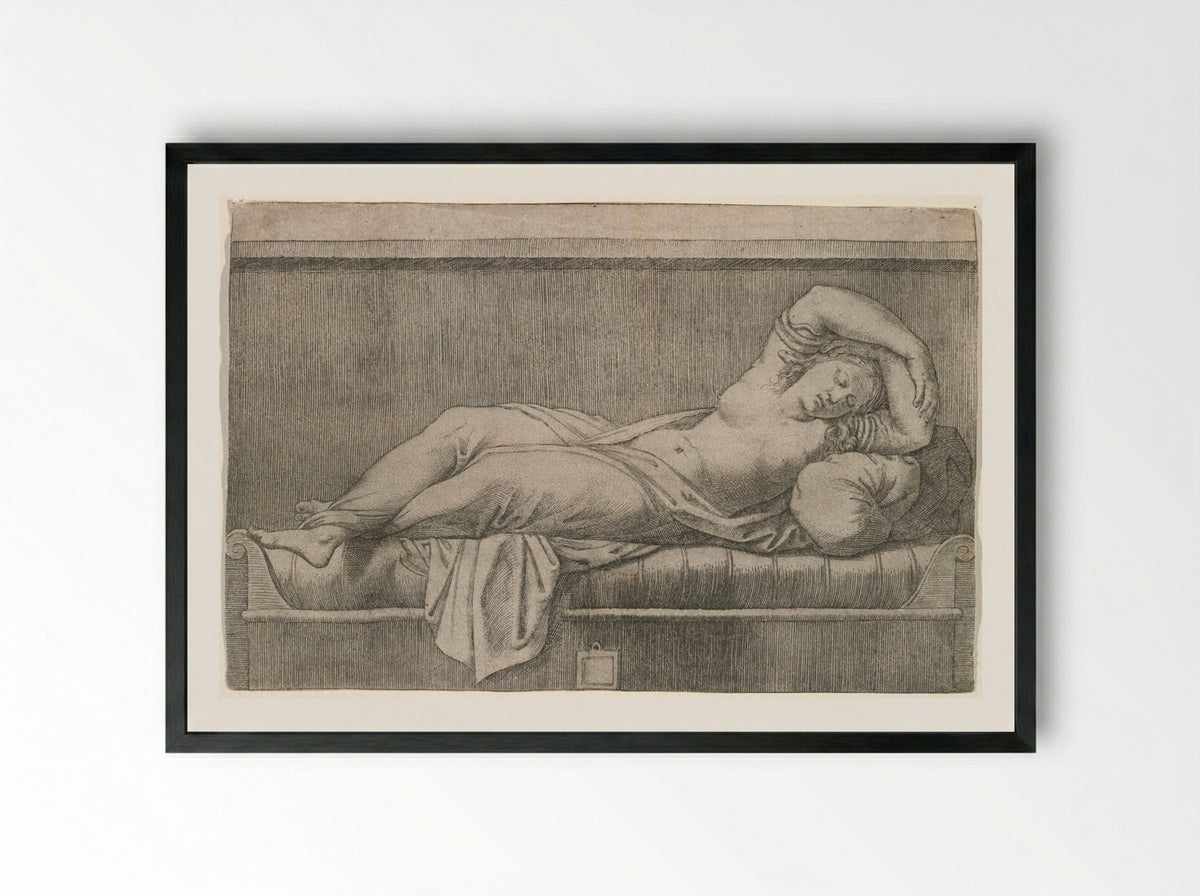 Cleopatra - Marcantonio Raimondi - Framed Print Black