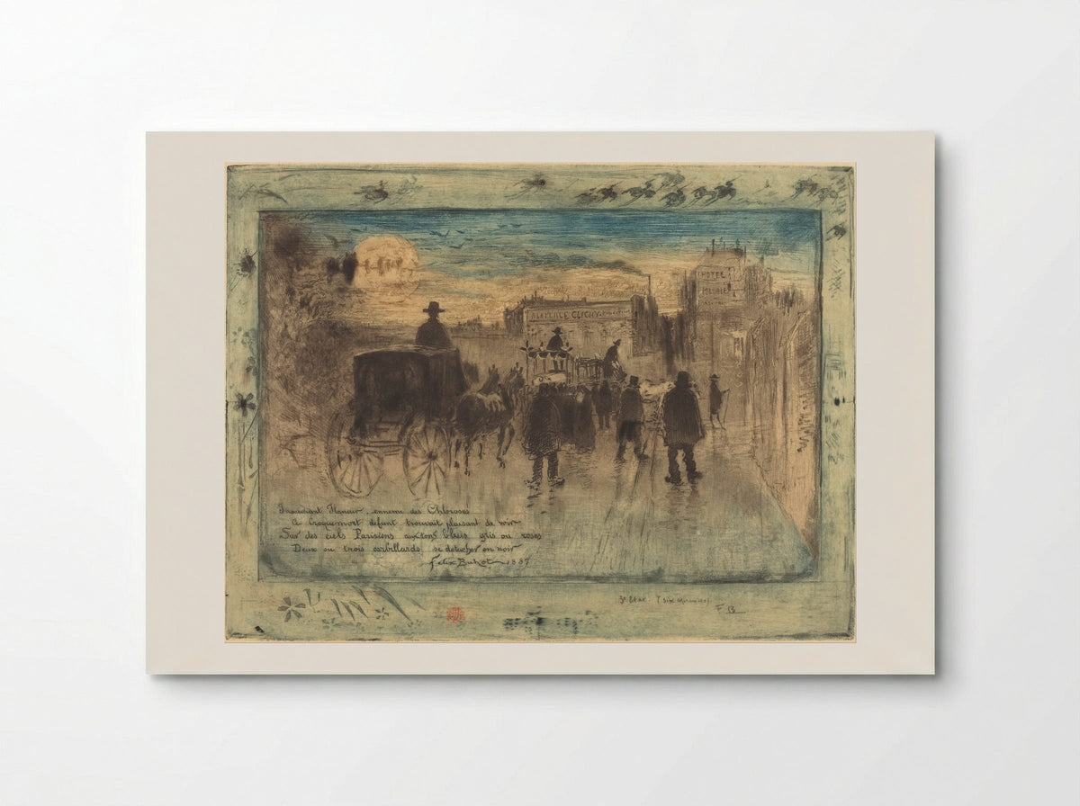 Clichy Boulevard Funerary Procession - Félix Hilaire Buhot - Poster