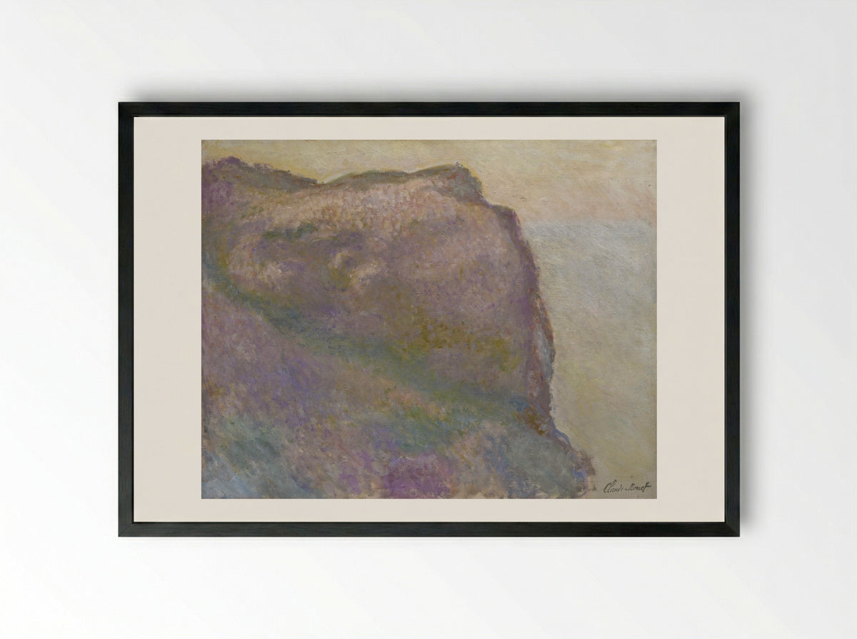 Cliff at Petit Ailly - Claude Monet - Framed Print Black