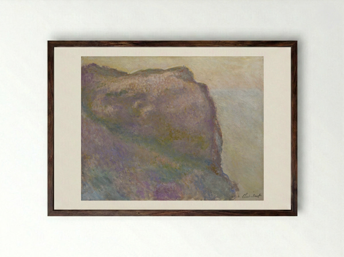 Cliff at Petit Ailly - Claude Monet - Framed Print Dark Wood