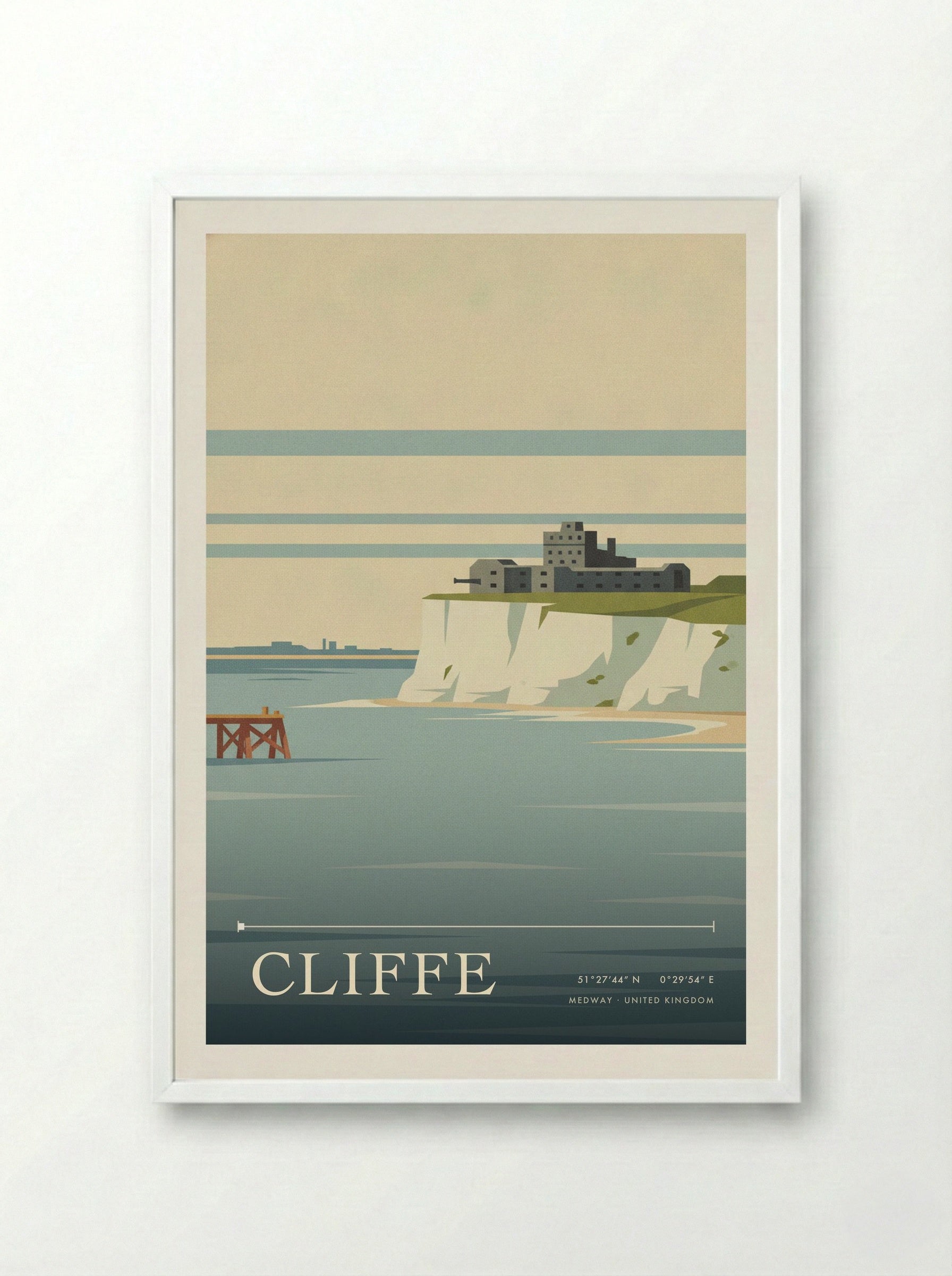 Cliffe Medway United Kingdom Travel Poster - Framed Print White