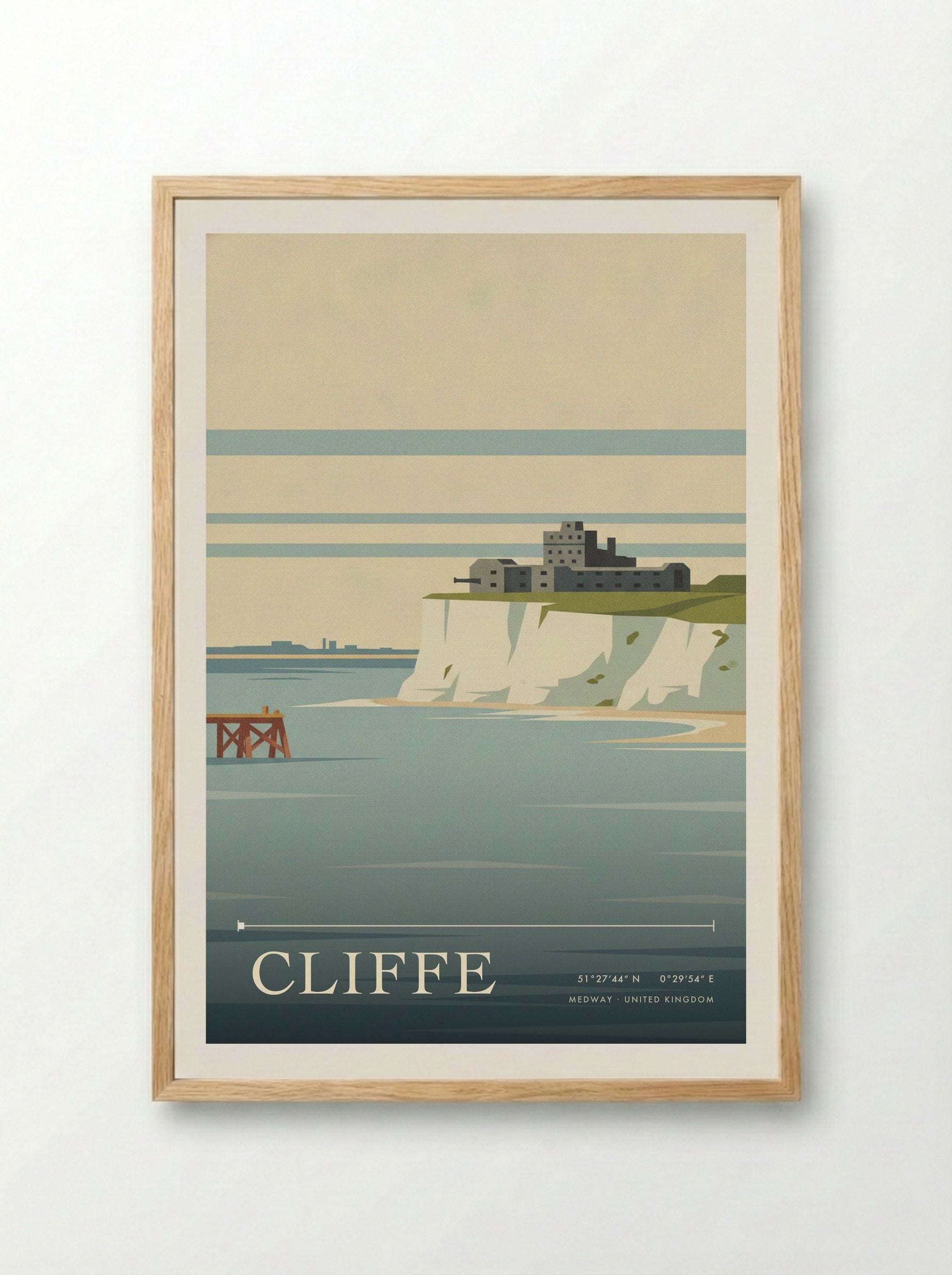 Cliffe Medway United Kingdom Travel Poster - Framed Print Wood