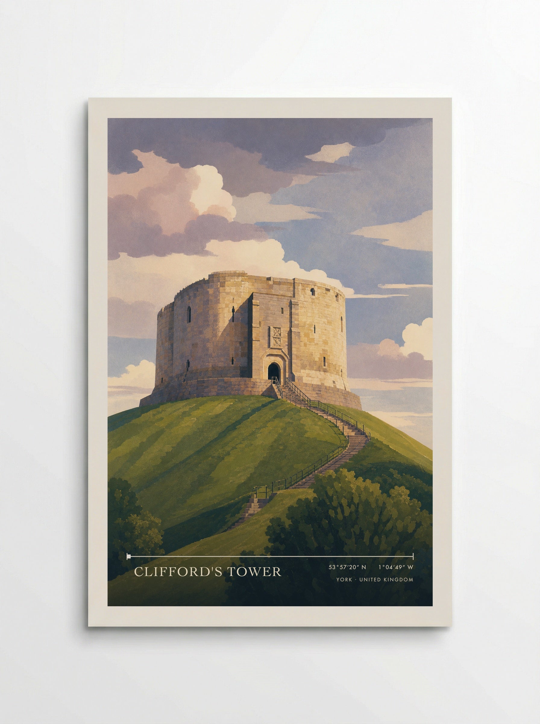 Clifford's Tower York United Kingdom Travel Poster - Poster