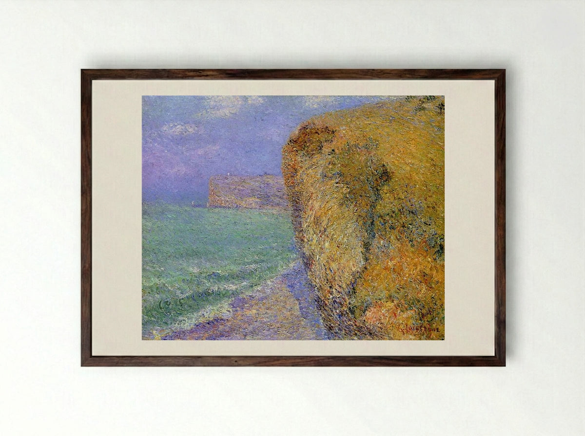 Cliffs at Grainval - Gustave Loiseau - Framed Print Dark Wood
