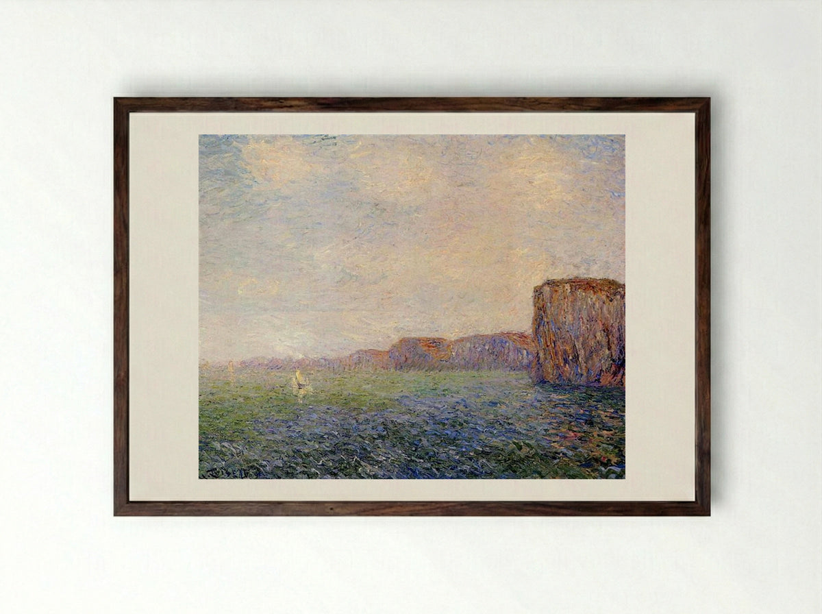 Cliffs by the Sea - Gustave Loiseau - Framed Print Dark Wood
