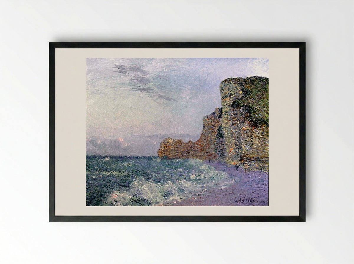 Cliffs in Normandy, Evening - Gustave Loiseau - Framed Print Black