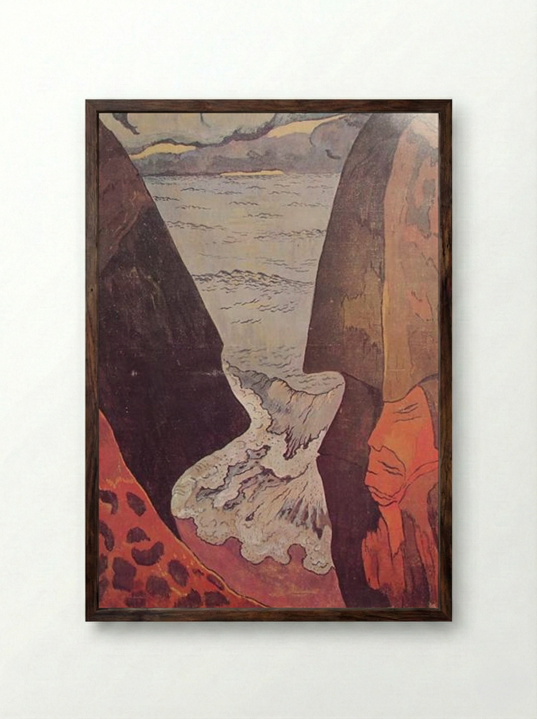Cliffs near Camaret - Georges Lacombe - Framed Print Dark Wood