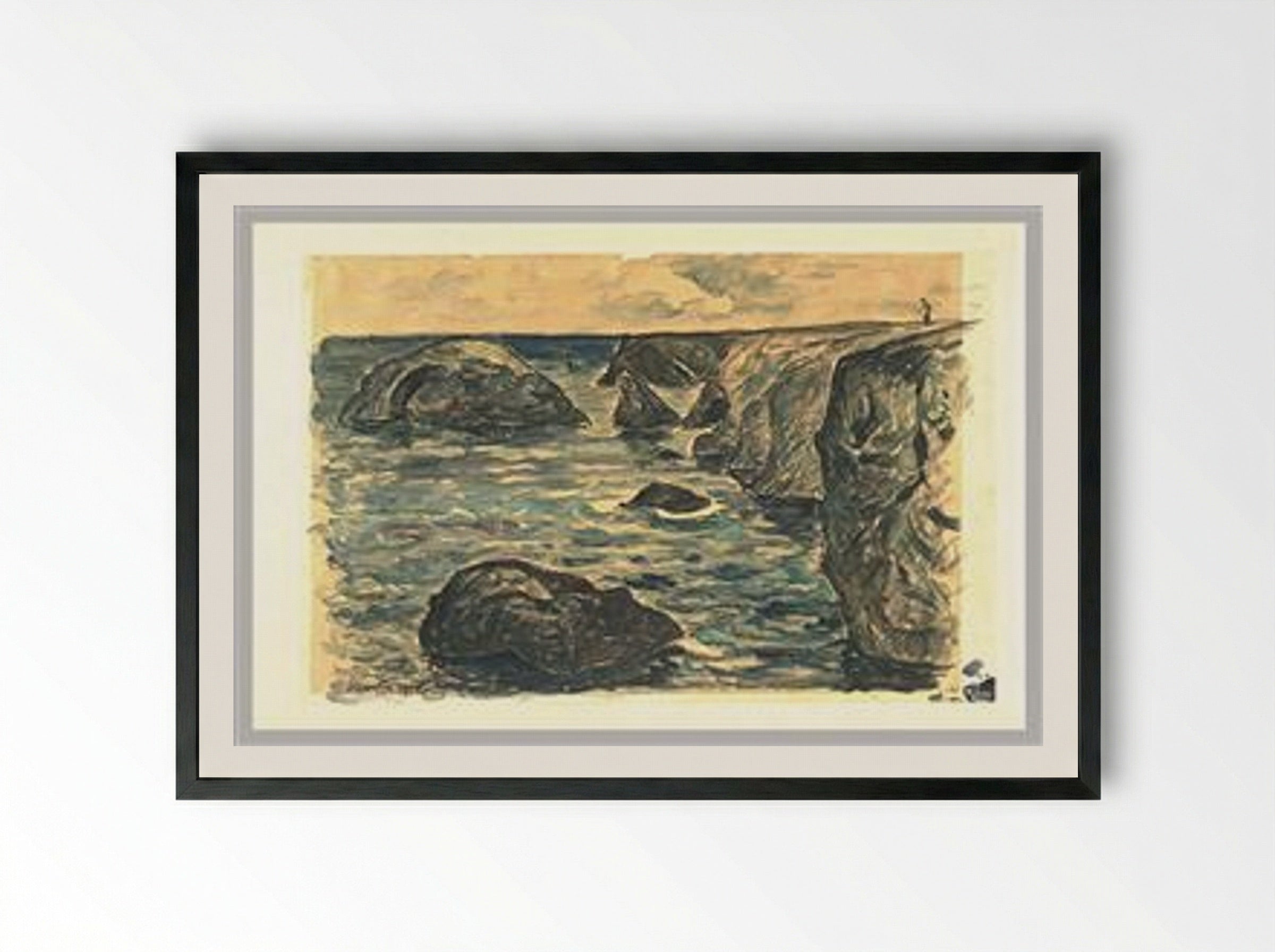 Cliffs of the Wild Coast - Maxime Maufra - Framed Print Black