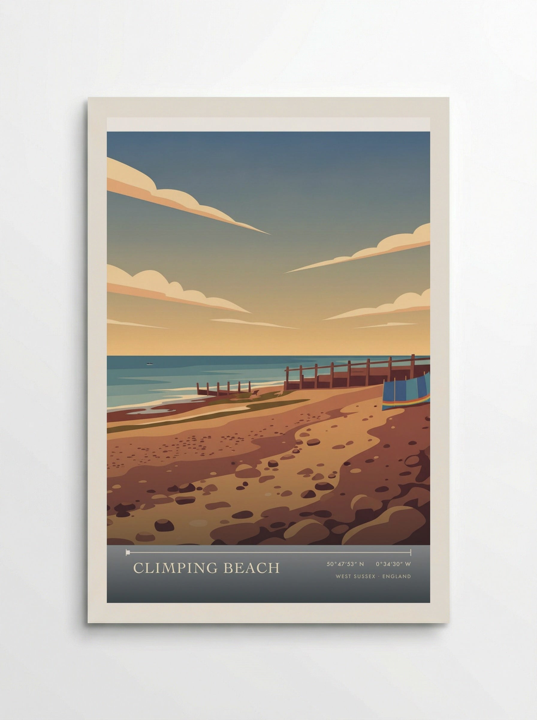Climping Beach West Sussex England Travel Poster - Poster