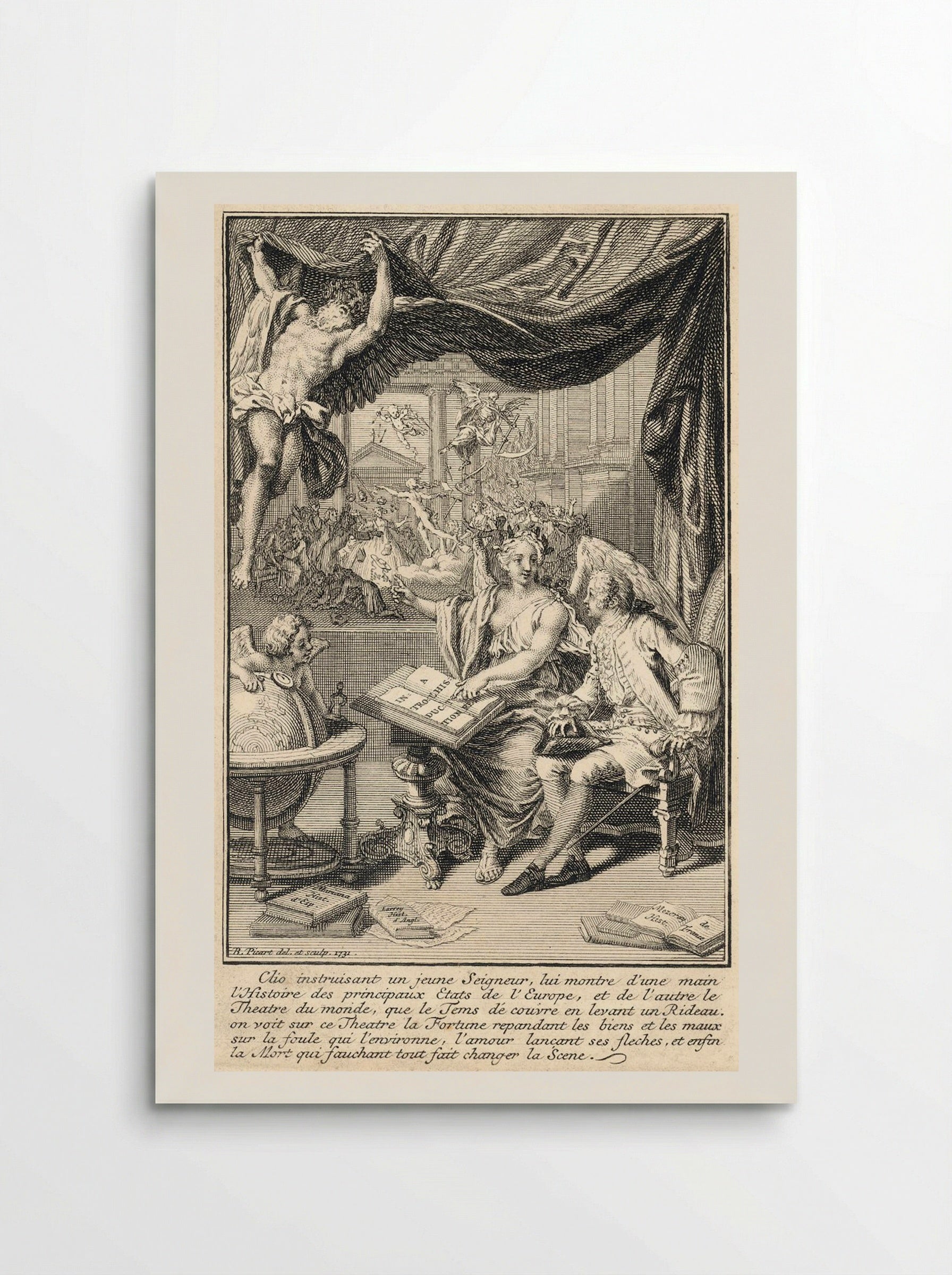 Clio Instructing a Young Nobleman - Bernard Picart - Poster
