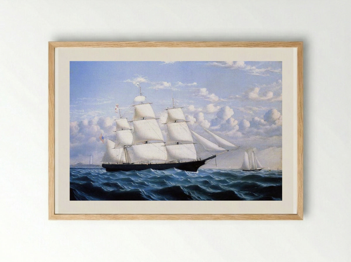 Clipper Ship 'Northern Light' of Boston - William Bradford - Framed Print Wood